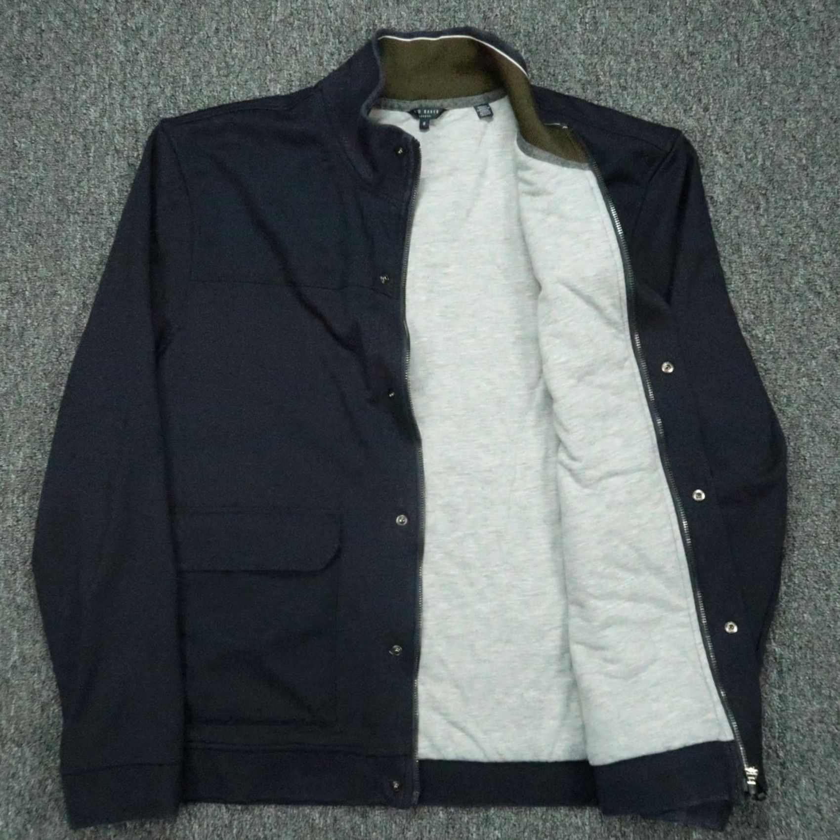 Ted Baker Ted Baker Jacket Mens XL Blue Full Zip Snap Stretch Pockets Bomber Coat Brevity? Size US XL / EU 56 / 4 - 3 Thumbnail