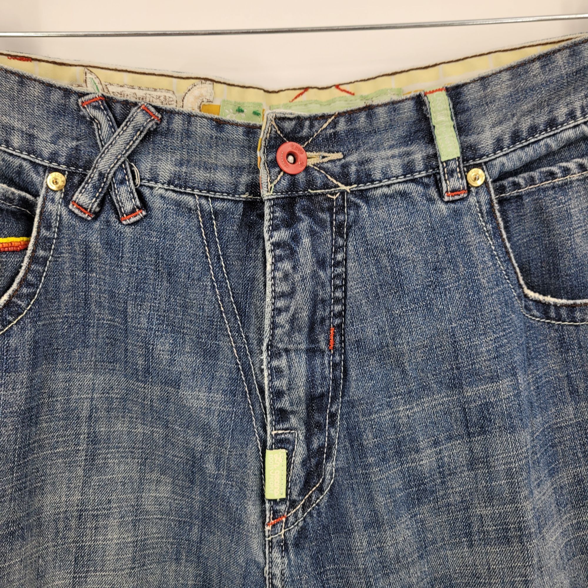 LRG Vintag High Waisted Sea Bead Embroidered Jeans 36 Blue Denim Size 36" / US 14 / IT 50 - 7 Thumbnail