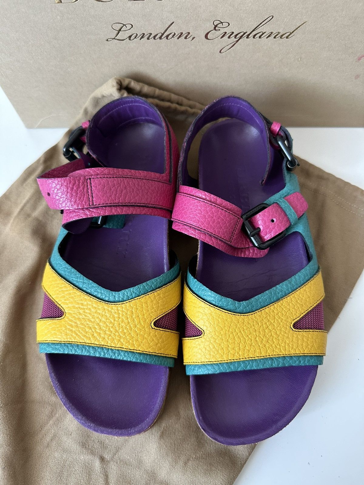 Burberry Burberry multicolour leather sandals Size US 7 / IT 37 - 3 Thumbnail