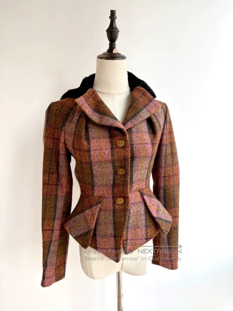 Vivienne Westwood Vivienne Westwood Orange and Black Plaid Wool Blazer with Size XS / US 0-2 / IT 36-38 - 2 Thumbnail