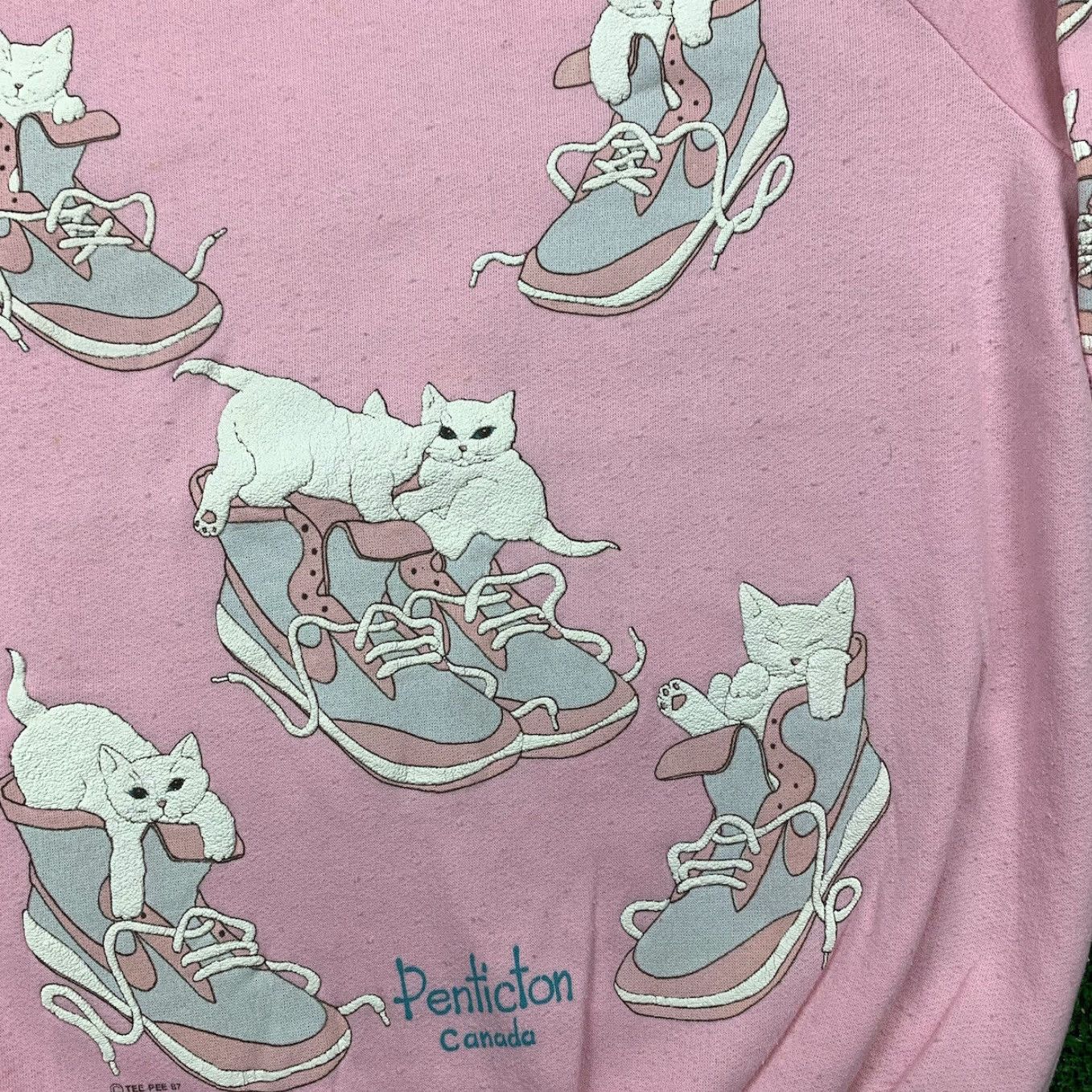 Other Sweatshirt Mens Vintage Pink Cats Cute Animals 70s 80s 90s Size US M / EU 48-50 / 2 - 5 Thumbnail