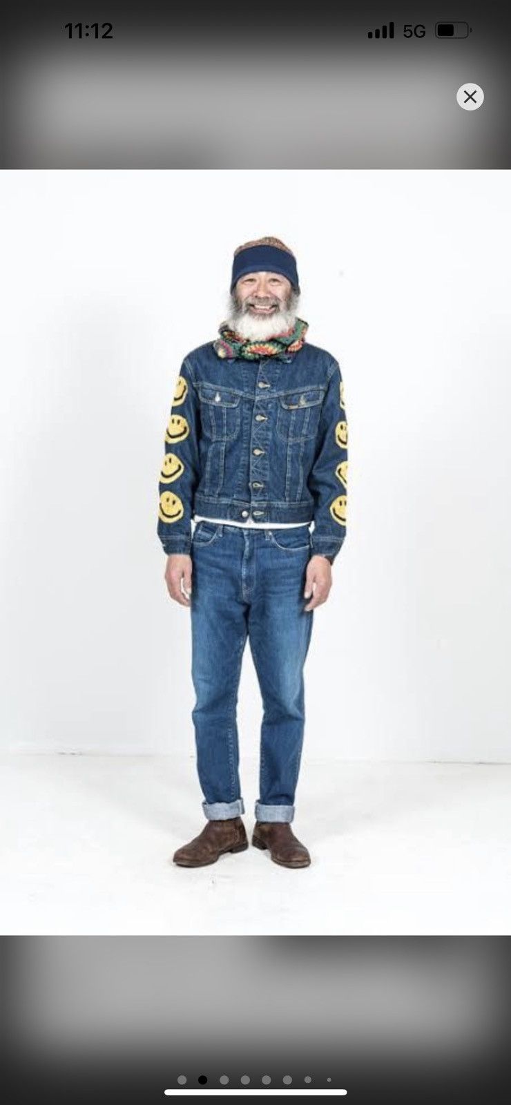 Kapital Kapital 14oz Westerner Long Washed Smiley Denim Jacket Size US XXS / EU 40 - 21 Thumbnail
