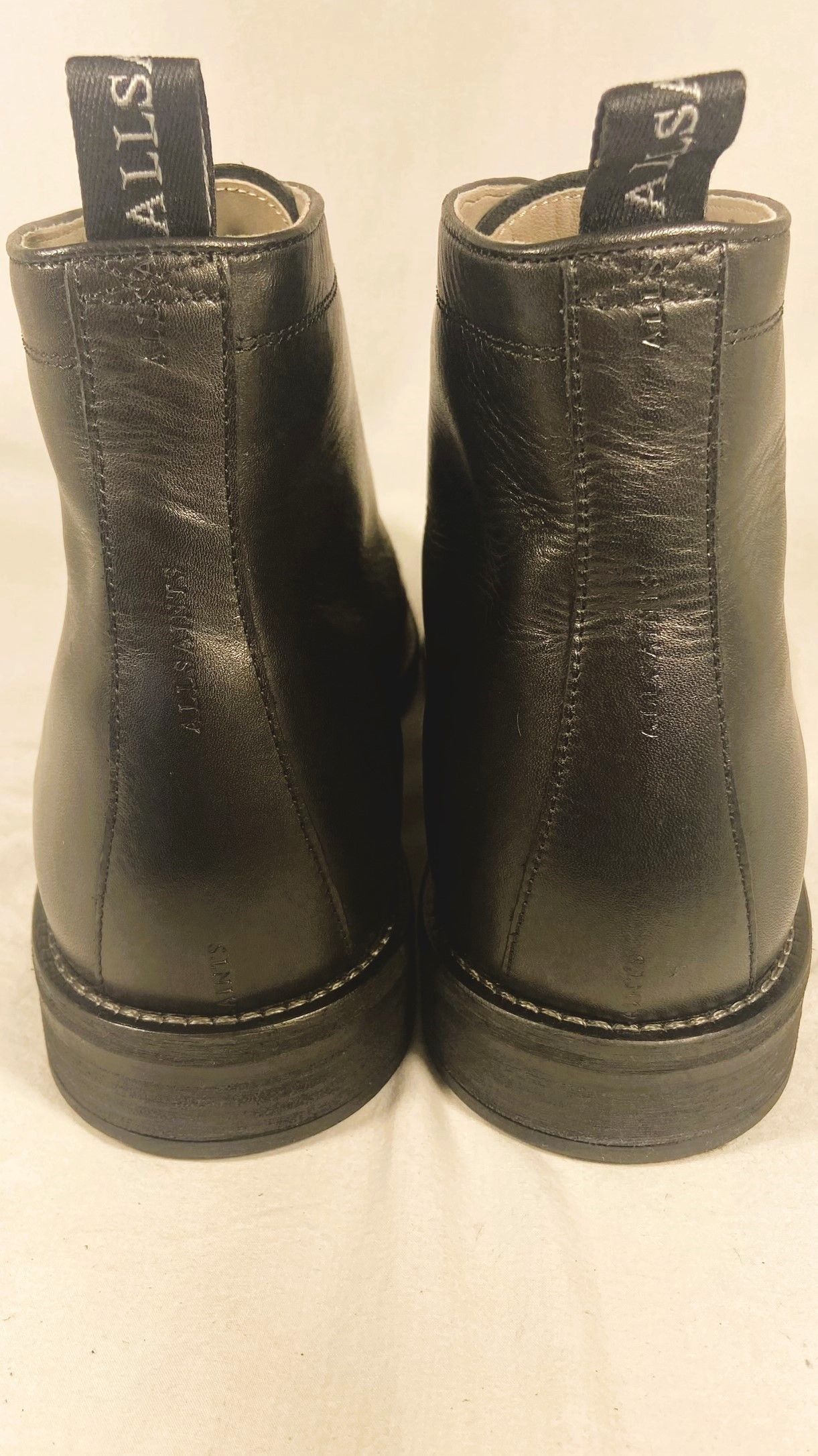 Allsaints Harland Cap Toe Black Leather Moto Combat Boots Size US 13 / EU 46 - 7 Thumbnail