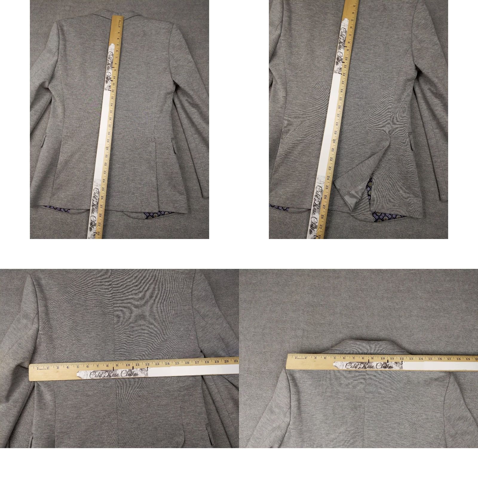 Vintage Callipso Mens Blazer Jacket Gray Heather Wool 36 3-Button Notch Lapel Single-Breasted 2 Button Casual Business Formal Fall Winter Tweed Italy Mens Size 36R - 9 Thumbnail
