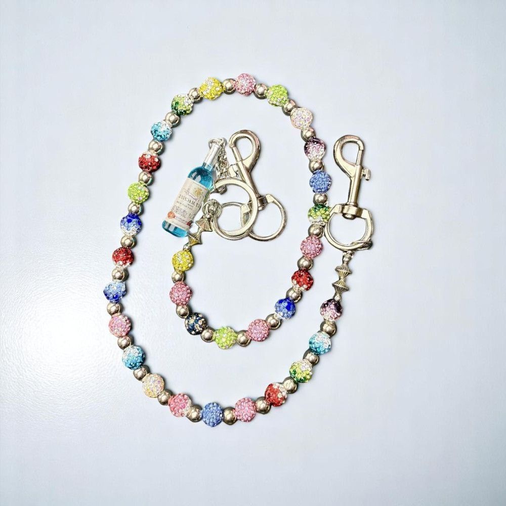 Jewelry Colorful Lucky Beaded Wallet Chain, Pants Chain, Belt Chain Size ONE SIZE - 6 Thumbnail