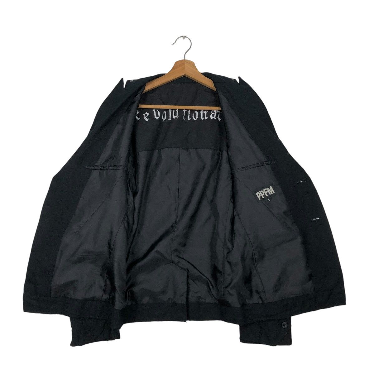 Japanese Brand 🔥ICONIC RICH BLACK CROPPED BIKER JACKET PPFM BONDAGE DESIGN Size US L / EU 52-54 / 3 - 15 Thumbnail