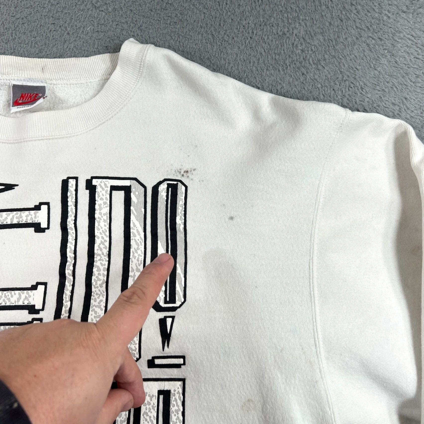 Nike VINTAGE 90s Nike Spellout Crewneck Sweatshirt XL White Just Do It Made in USA Mens Size US XL / EU 56 / 4 - 5 Thumbnail