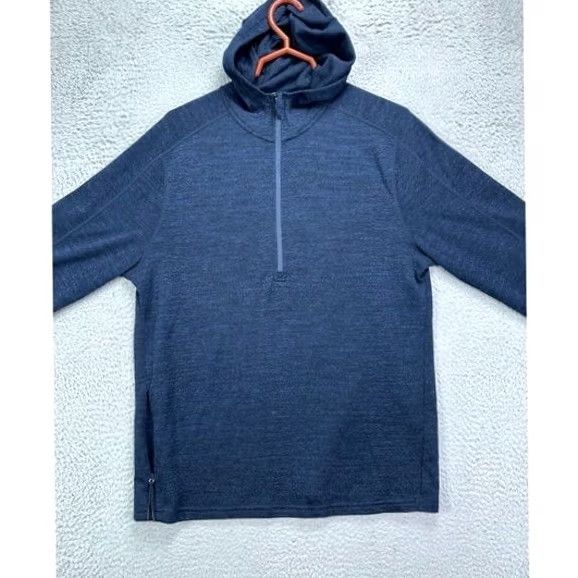 Vintage VRS VRST Shirt Mens Medium Blue Quarter Zip Pullover Hooded Activewear Long Sleeve Size US M / EU 48-50 / 2 - 2 Thumbnail