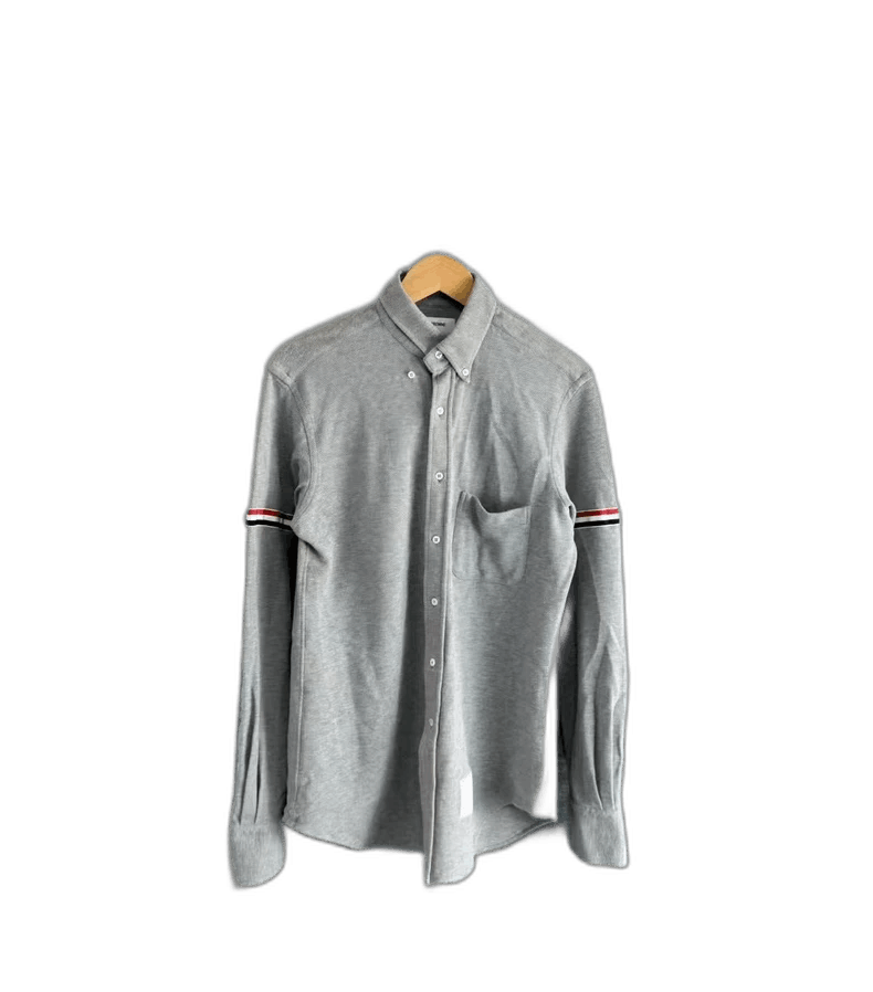 Thom Browne Thom Browne Gray Double Sleeve Knit Shirt Size US M / EU 48-50 / 2 - 1 Thumbnail