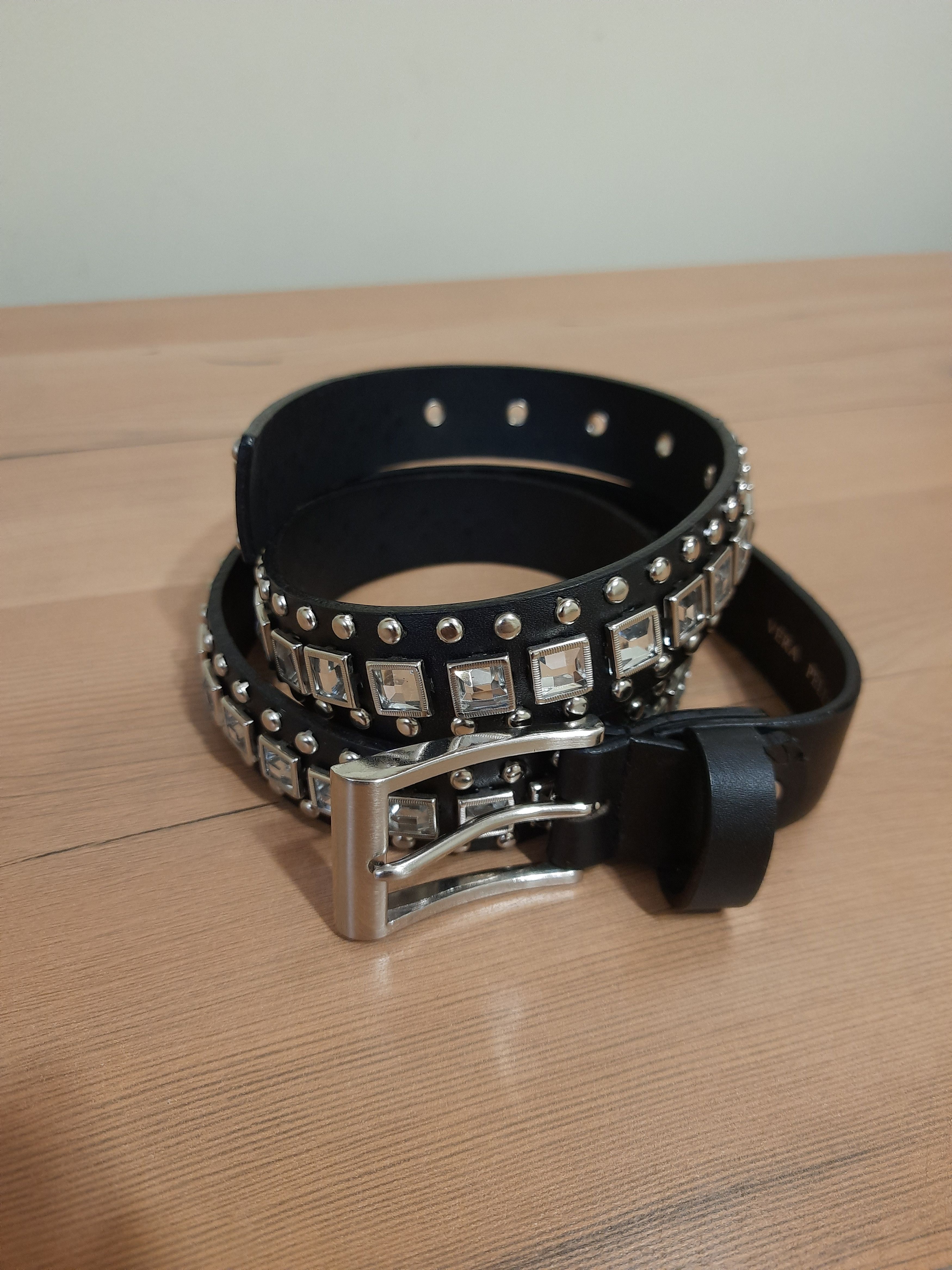 Vera Pelle Vera Pelle Y2k Leather Belt with Studs Straps Size ONE SIZE - 1 Thumbnail