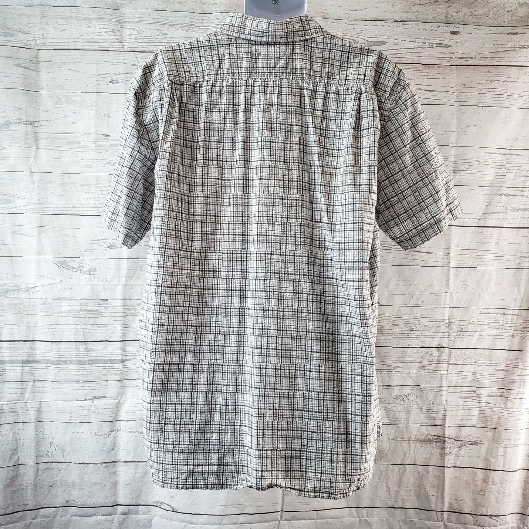 Eddie Bauer Eddie Bauer Mens Button Front Shirt XL Gray Plaid Classic Fit Short Sleeve Size US XL / EU 56 / 4 - 4 Thumbnail