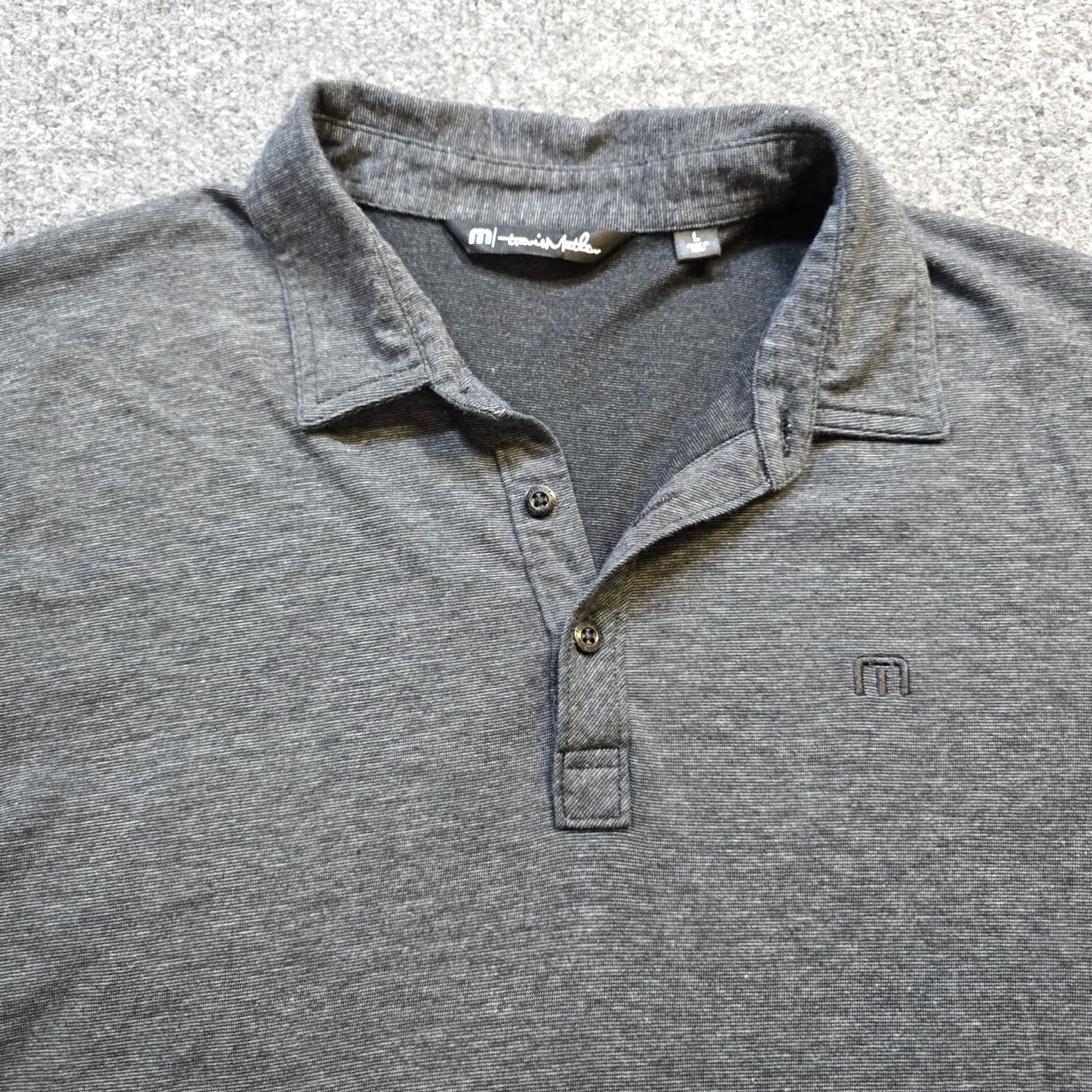 TravisMathew Travis Mathew Shirt Mens Large Gray Solid Short Sleeve Performance Golf Polo Size US L / EU 52-54 / 3 - 2 Thumbnail