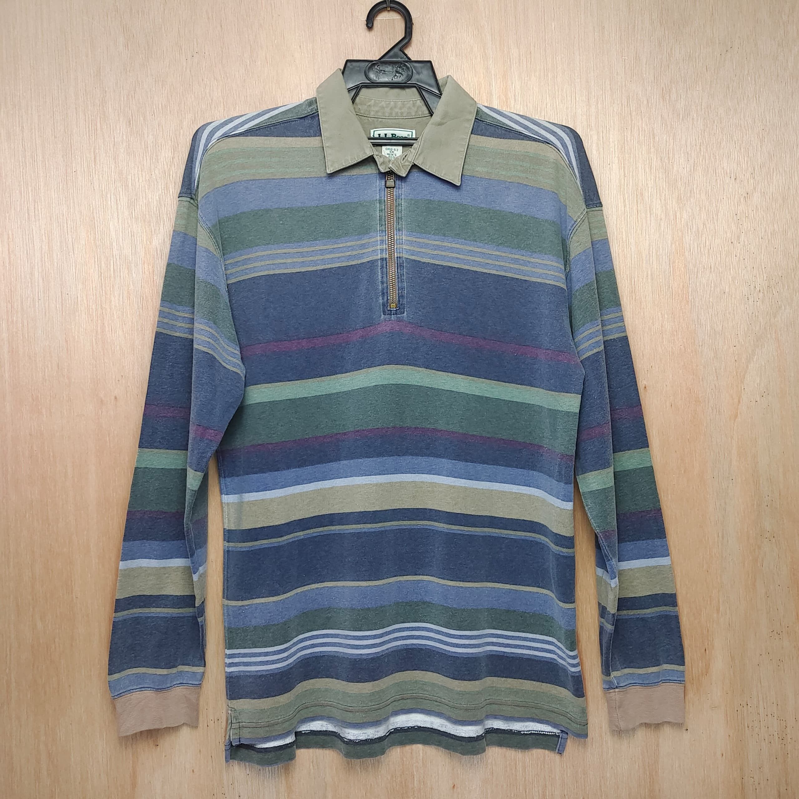 Vintage VINTAGE 1/4 ZIPPER LL BEAN STRIPE LONG SLEEVE COLLAR SHIRT Size US M / EU 48-50 / 2 - 1 Thumbnail
