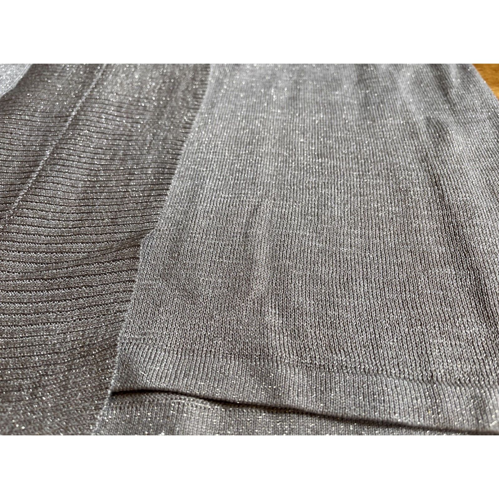 Vintage Chico’s Cardigan Sweater Women's XL Beige Glitter Open V-Neck Long Sleeve Knit Bohemian Retro Size XL / US 12-14 / IT 48-50 - 4 Thumbnail