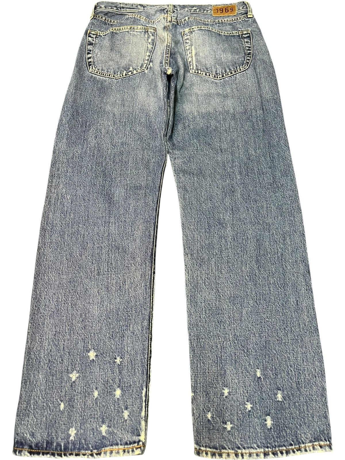 Gap Vintage Gap Blue Wash Distress Loose Selvedge Jeans Size US 32 / EU 48 - 2 Thumbnail