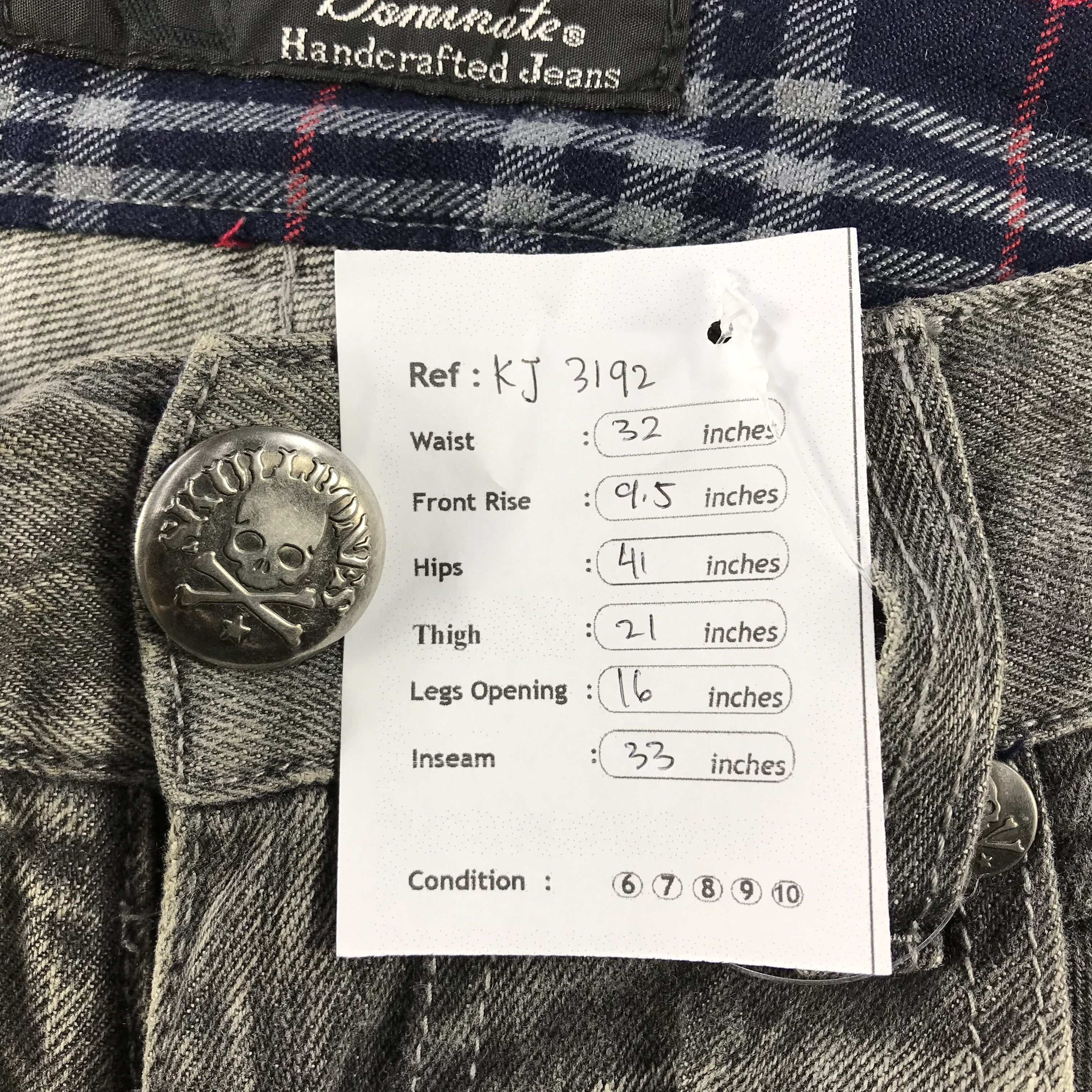 Japanese Brand Dominate Handcrafted Jeans Faded Black Denim KJ3192 Size US 30 / EU 46 - 11 Thumbnail