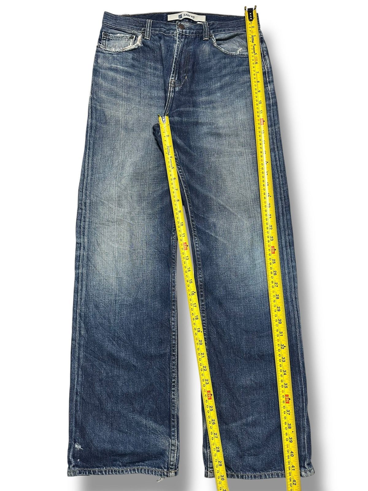 Gap GAP Vintage Straight Loose Distressed Jeans With Faded Wash Size US 31 - 17 Thumbnail