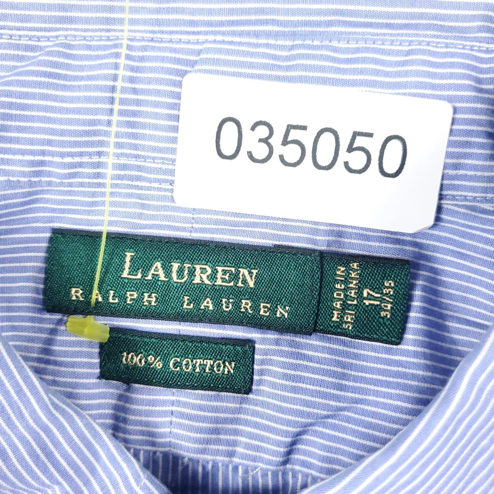 Nautica Nautica Dress Shirt Mens 17 Blue Striped Button Up Long Sleeve Adult Regular Size 17 Blue Striped Formal Casual Wedding Mens Size 46R - 6 Thumbnail