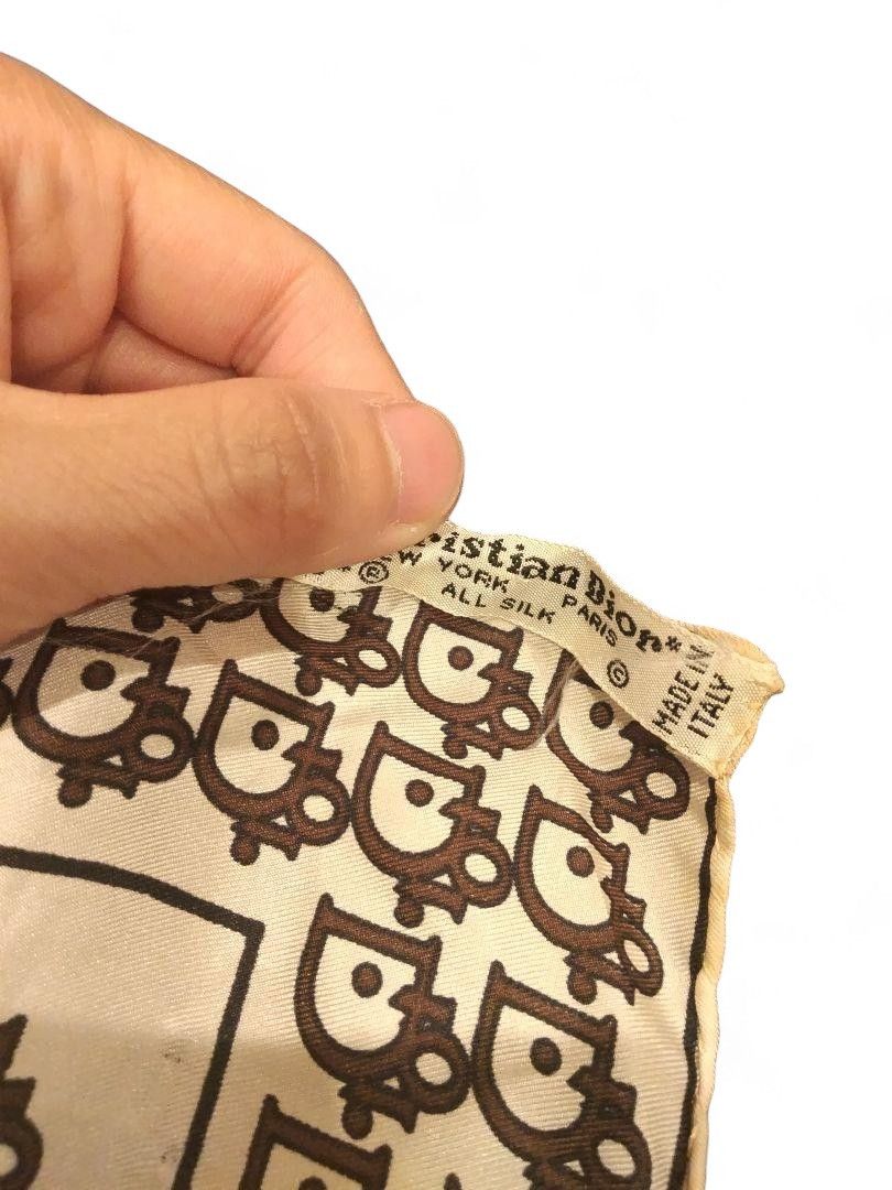 Dior Dior - Scarf Handkerchief Monogram Unisex 90s Silk Size ONE SIZE - 3 Thumbnail