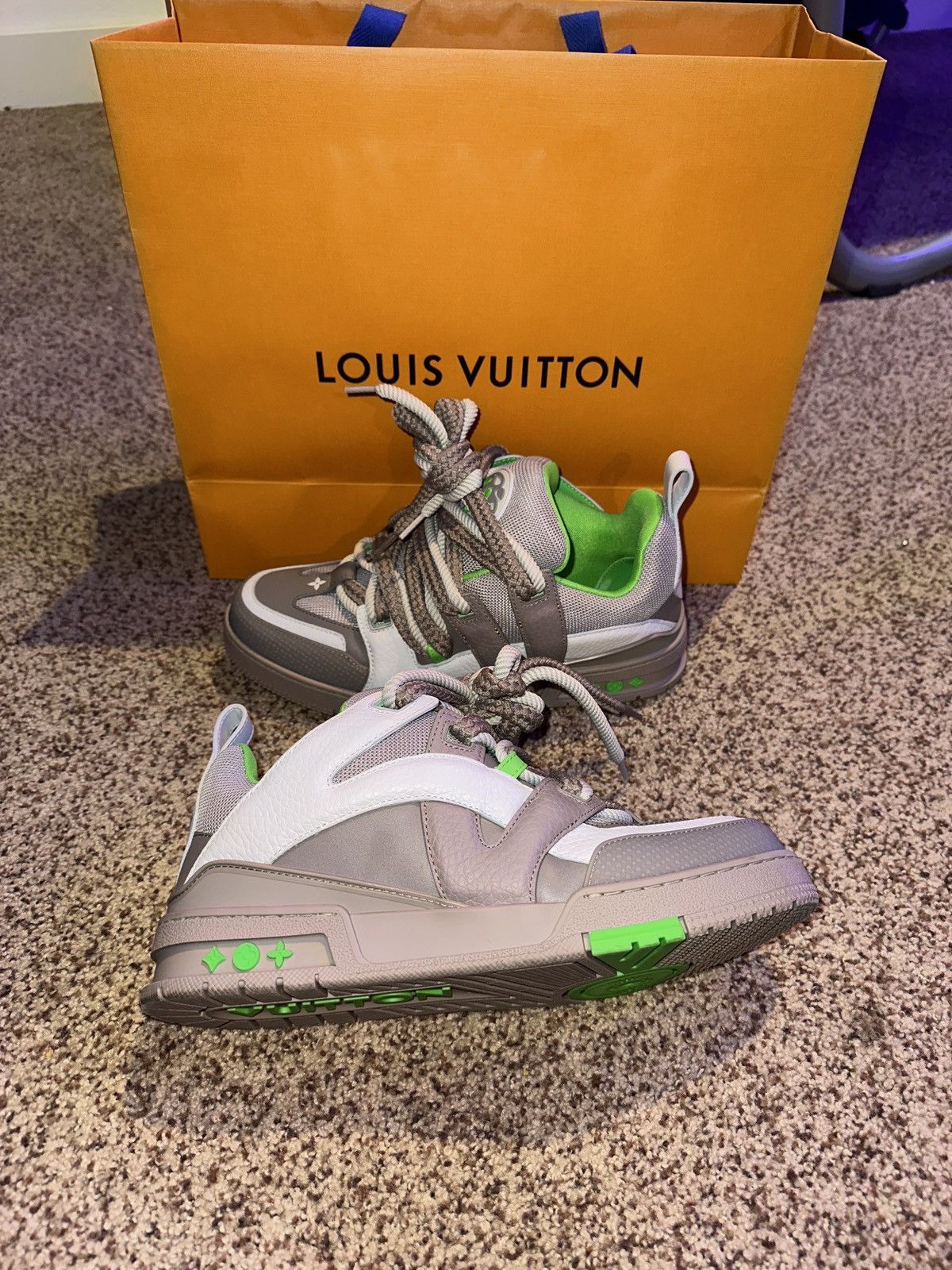 image of Louis Vuitton Sk8 Skate Gray/green Shoes in Grey, Men's (Size 10)