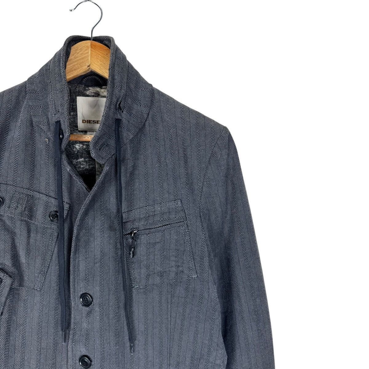 Diesel 🌟DIESEL HERRINGBONE FIELD HOODIE JACKET Size US M / EU 48-50 / 2 - 4 Thumbnail