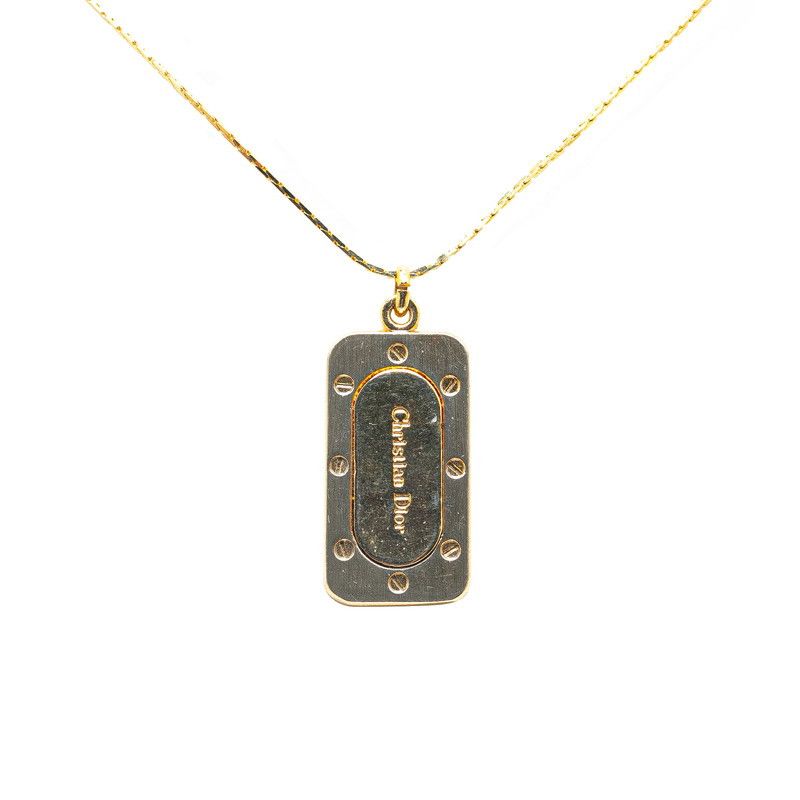 Dior Dior Dior Logo Pendant Necklace Gold Plated Metal Necklace Size ONE SIZE - 1 Thumbnail