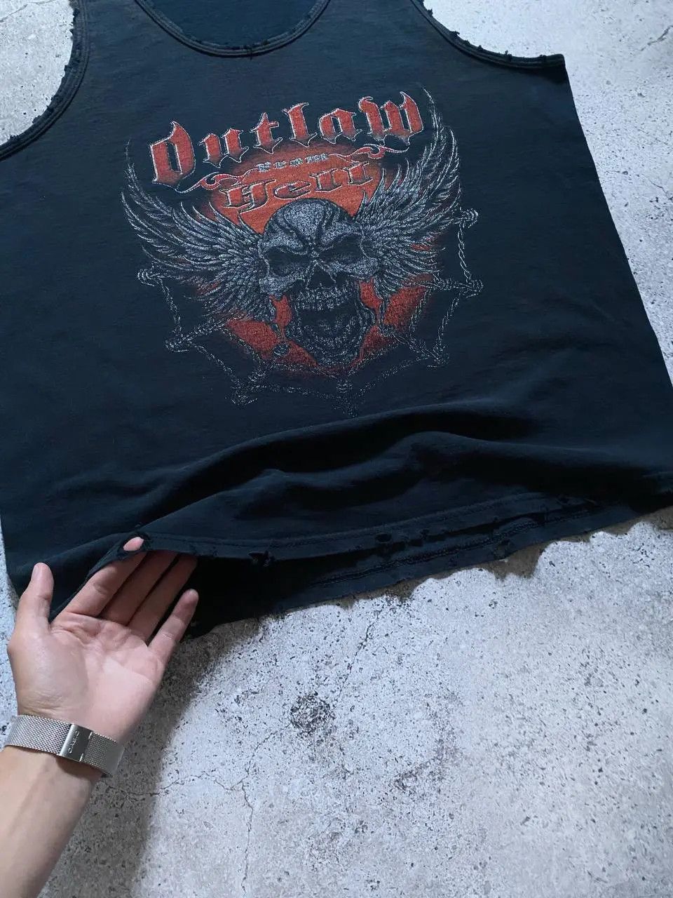 Band Tees VINTAGE OUTLAW FROM HELL SKULL DISTRESSED FADED TANK TOP Size US L / EU 52-54 / 3 - 4 Thumbnail