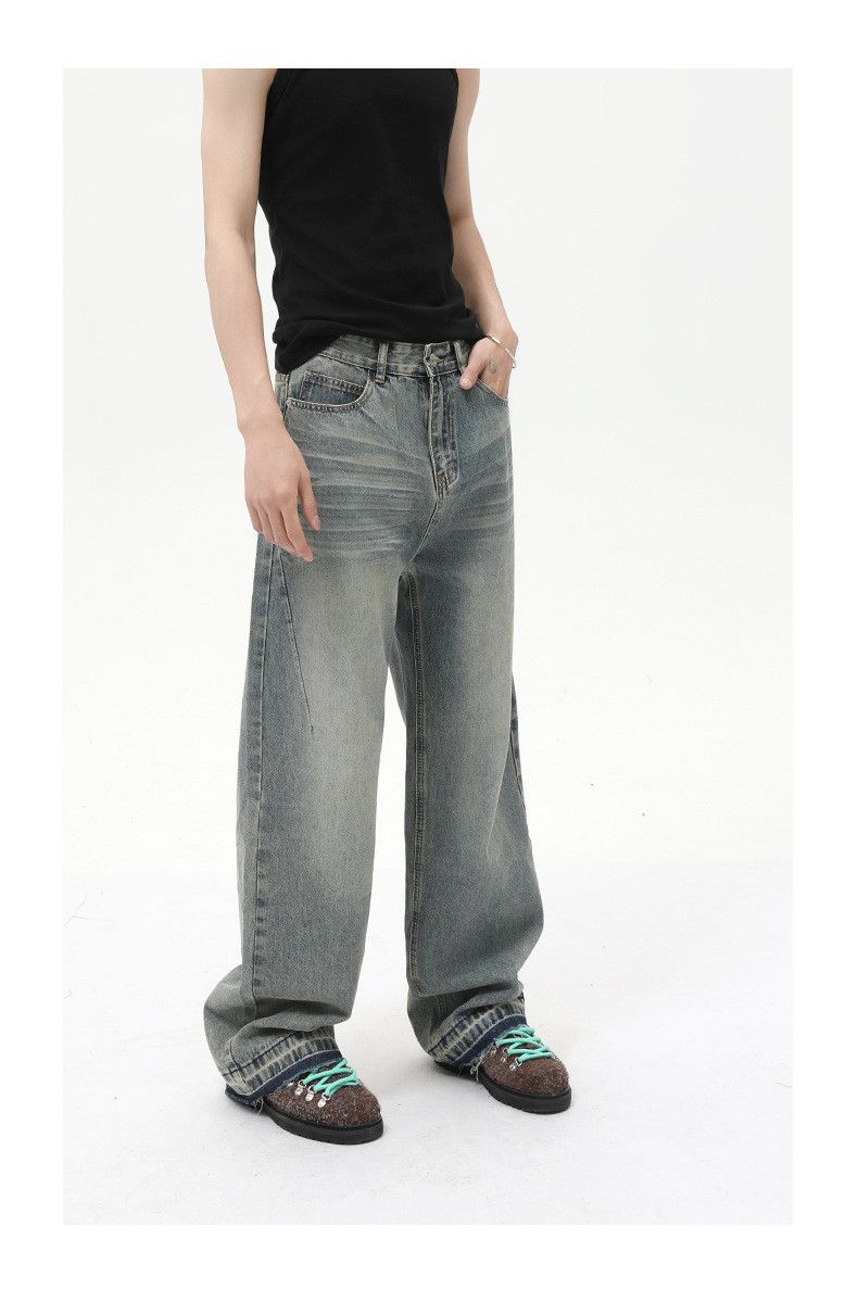 Japanese Brand × Jean Retro distressed raw edge casual straight loose jeans Size US 32 / EU 48 - 2 Thumbnail