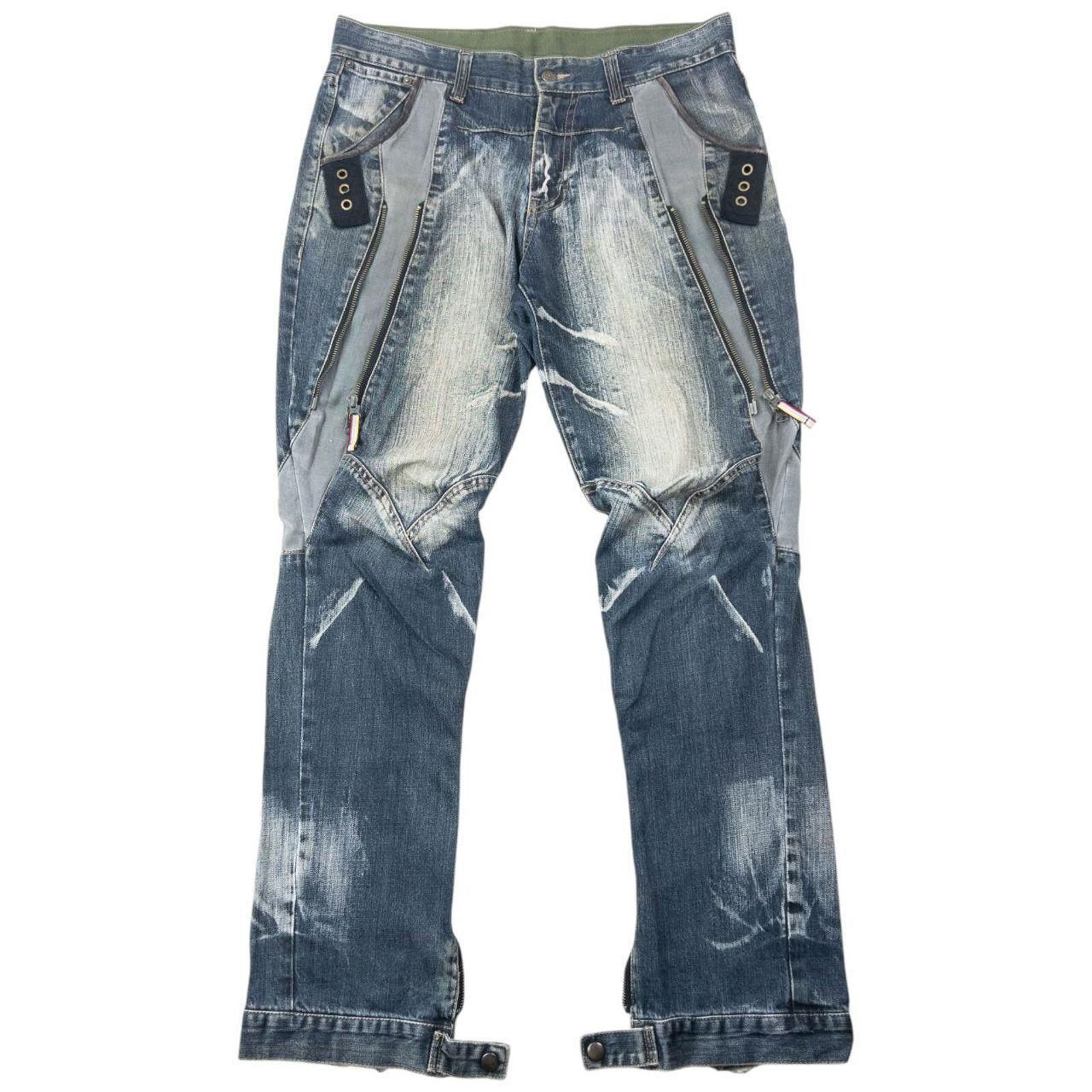 Other Vintage 2000s PPFM Multi Zip Denim Jeans Size W34 Size US 34 / EU 50 - 1 Thumbnail