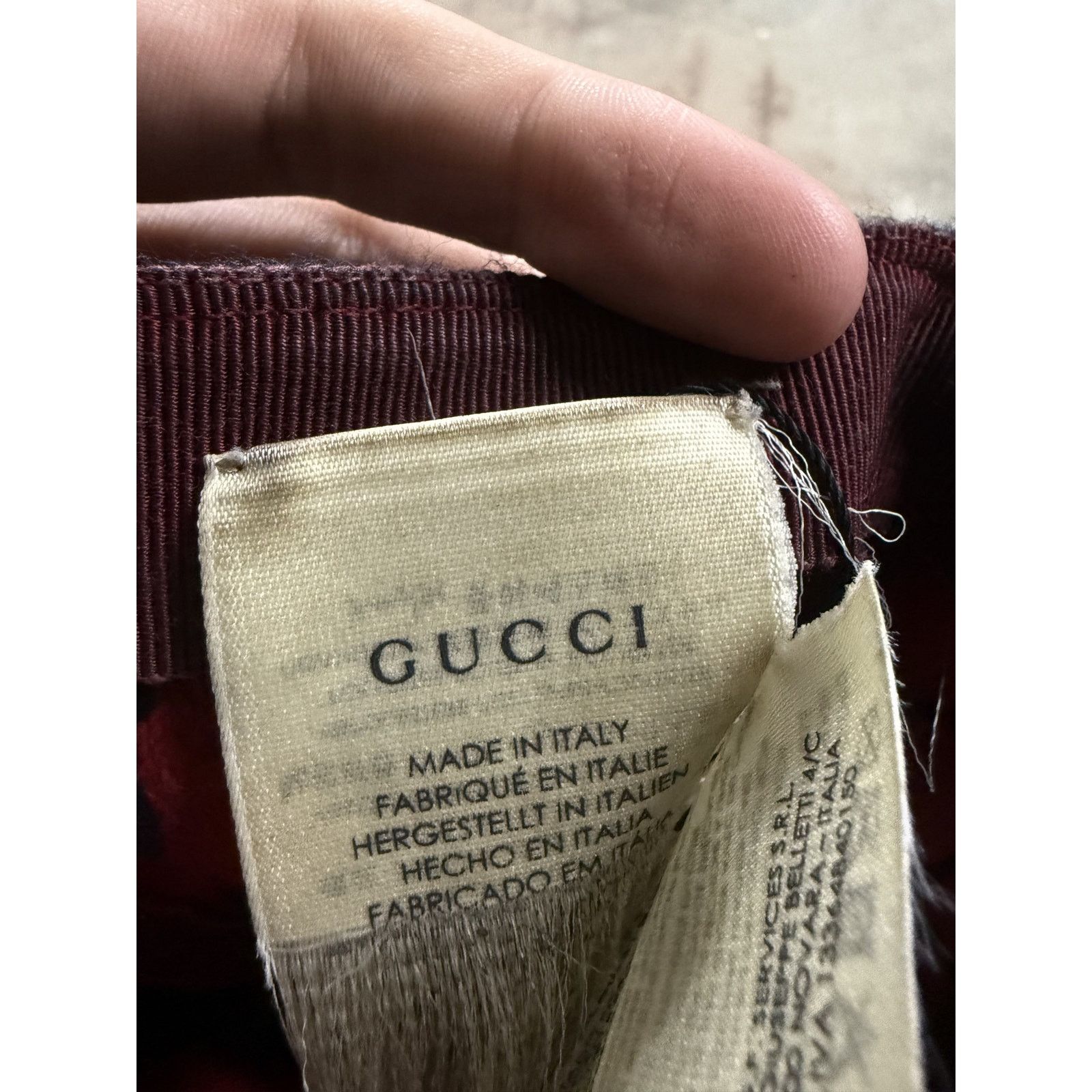 Gucci Gucci Navy Red Monogram Cap Used Medium Size ONE SIZE - 4 Thumbnail