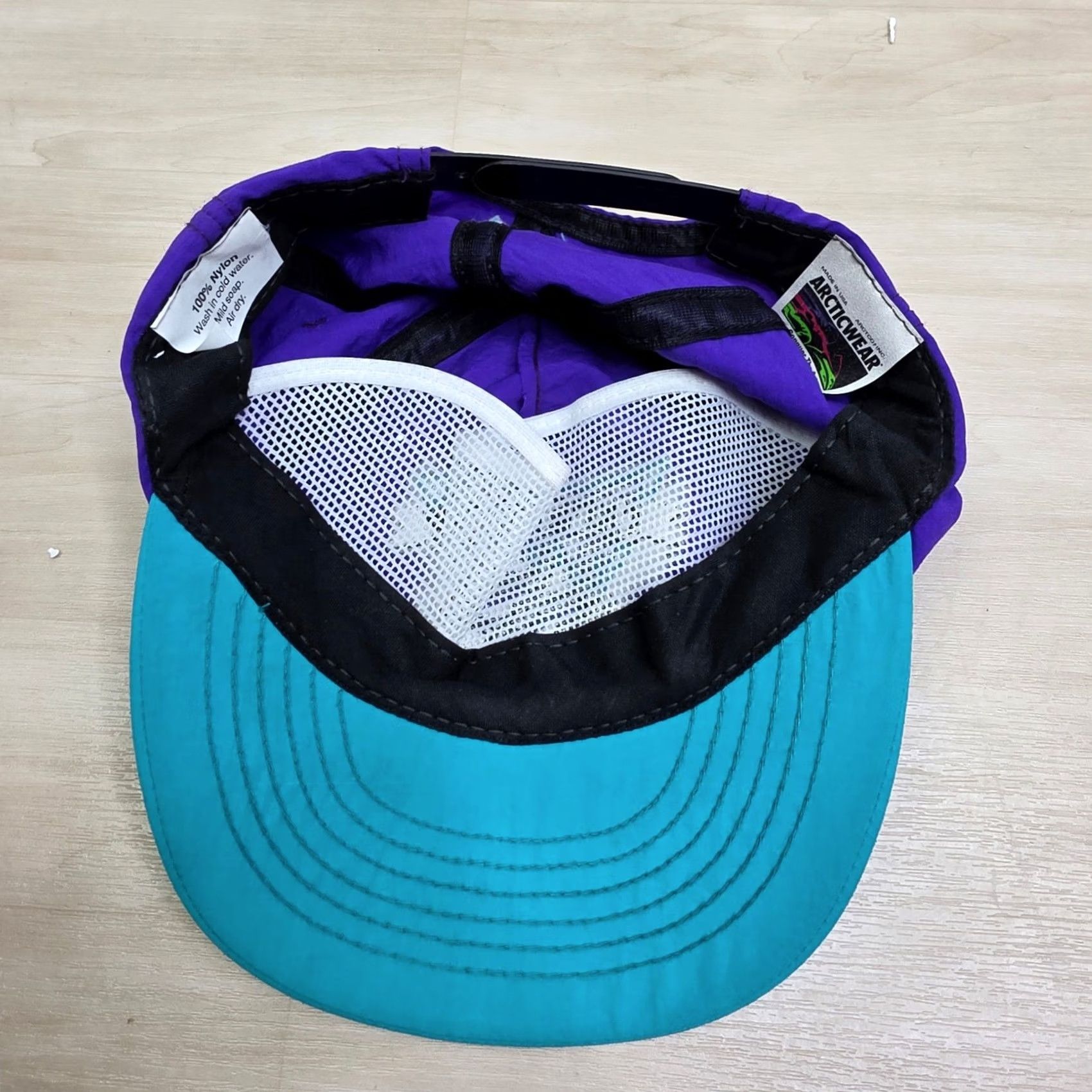 Vintage VINTAGE Arctic Cat Cat's Pride Snapback Hat Purple Teal Nylon Made in USA Size ONE SIZE - 5 Thumbnail