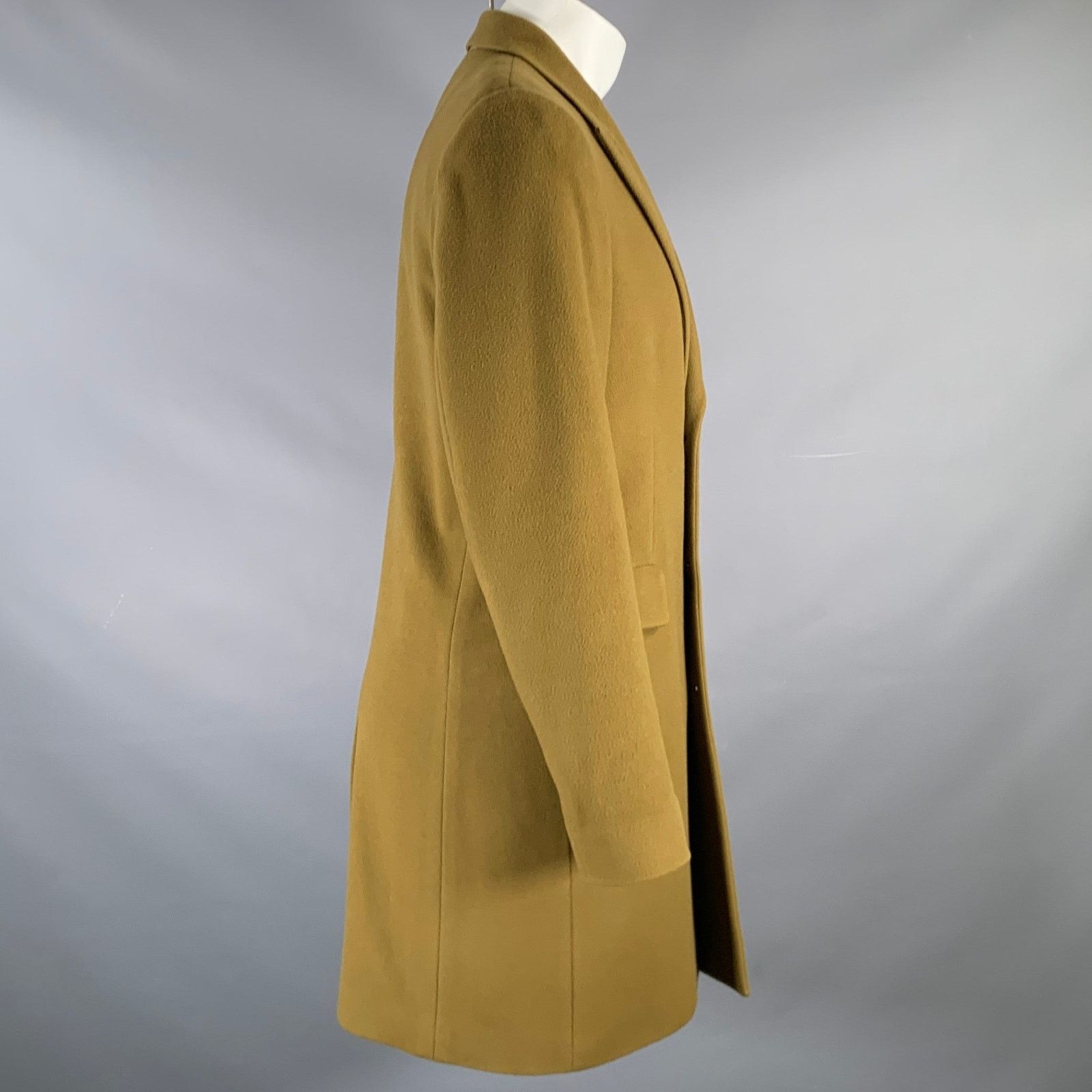 Paul Smith PAUL SMITH Size 38 Olive Green Wool Cashmere Peak Lapel Coat Size US S / EU 44-46 / 1 - 3 Thumbnail