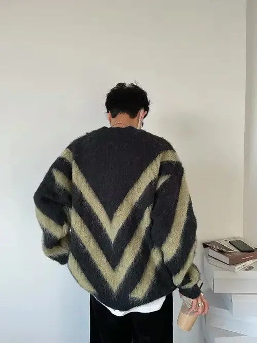 Japanese Brand Mayuzumi x Mayu Luxury Knitted Striped Sweater Size US XXL / EU 58 / 5 - 4 Thumbnail