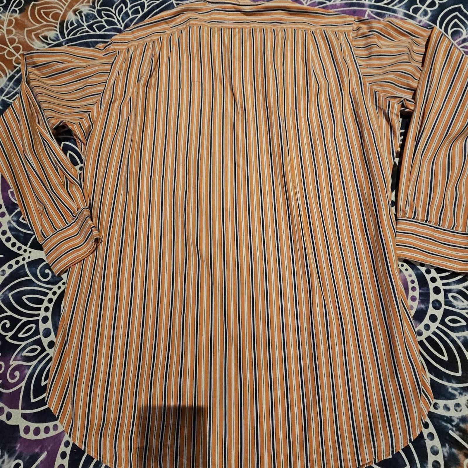 Polo Ralph Lauren Polo Ralph Lauren Men's Orange and Navy Dress Shirt Size US L / EU 52-54 / 3 - 8 Thumbnail
