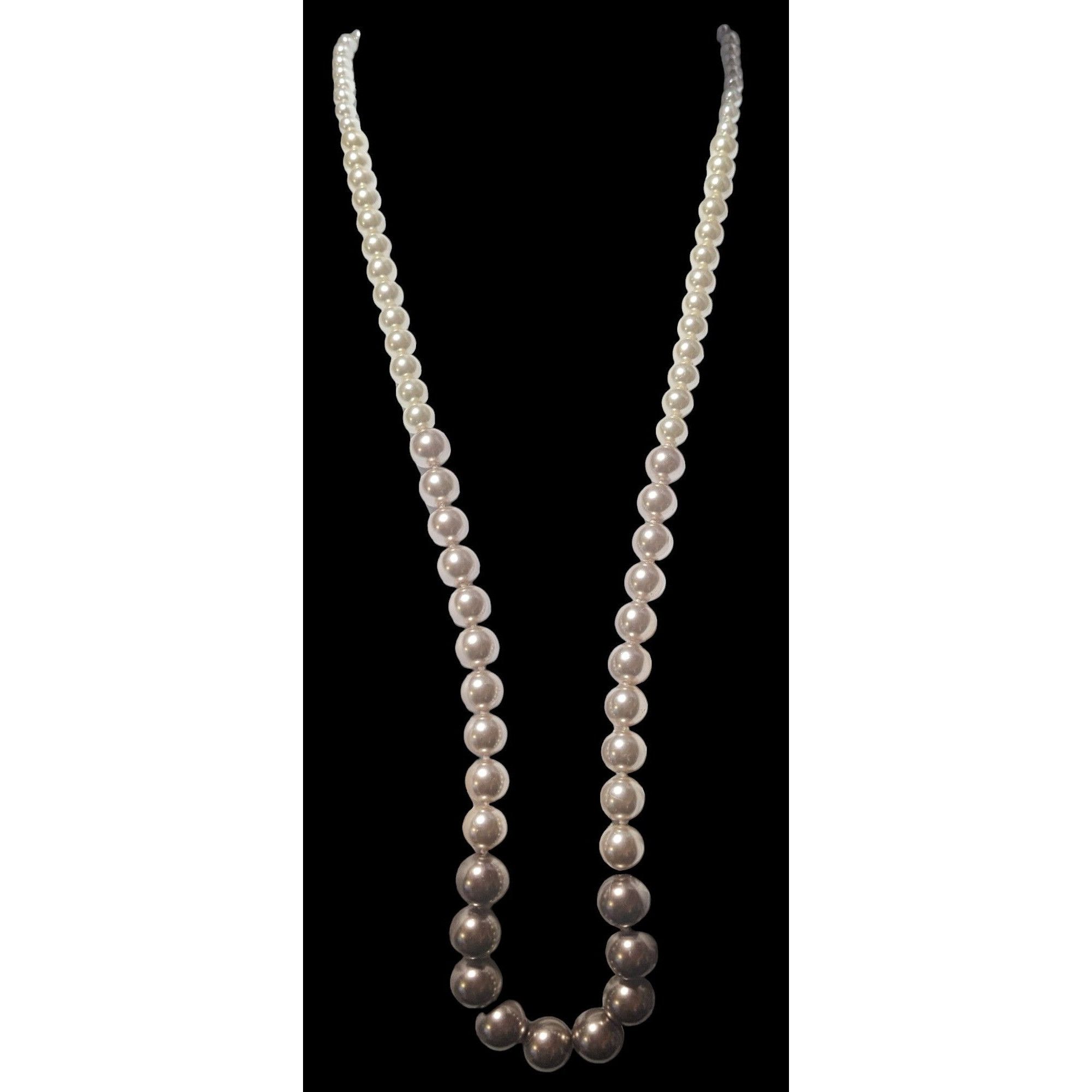 Other Elegant Triple Tone Graduated Glass Pearl Necklace Size ONE SIZE - 1 Thumbnail