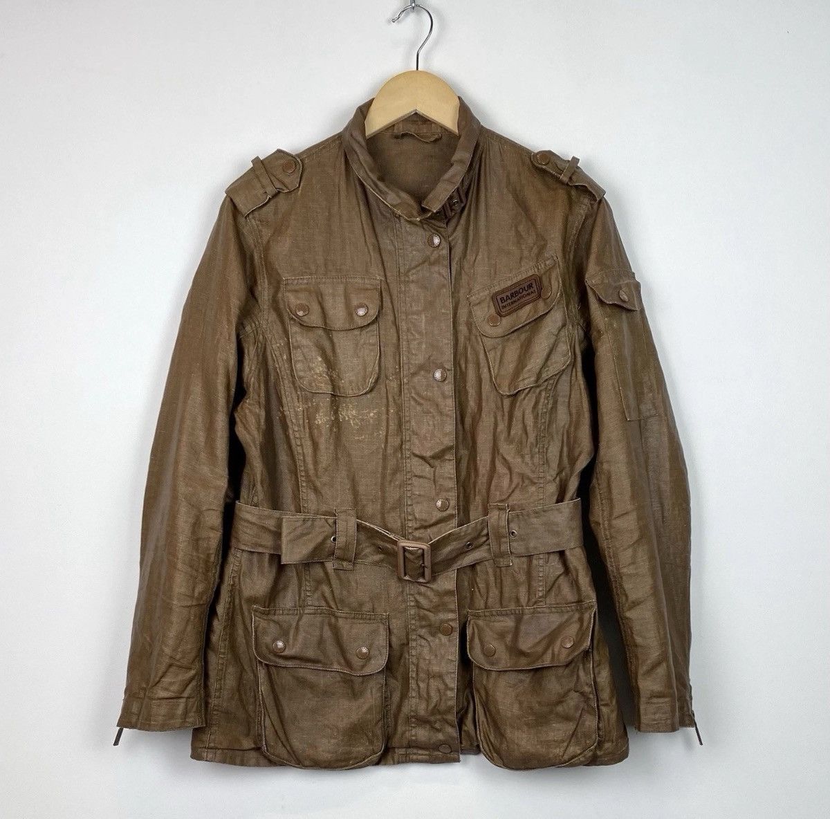 Barbour Barbour SMU Duralinen International Belted Jacket Women’s Size L / US 10 / IT 46 - 1 Thumbnail