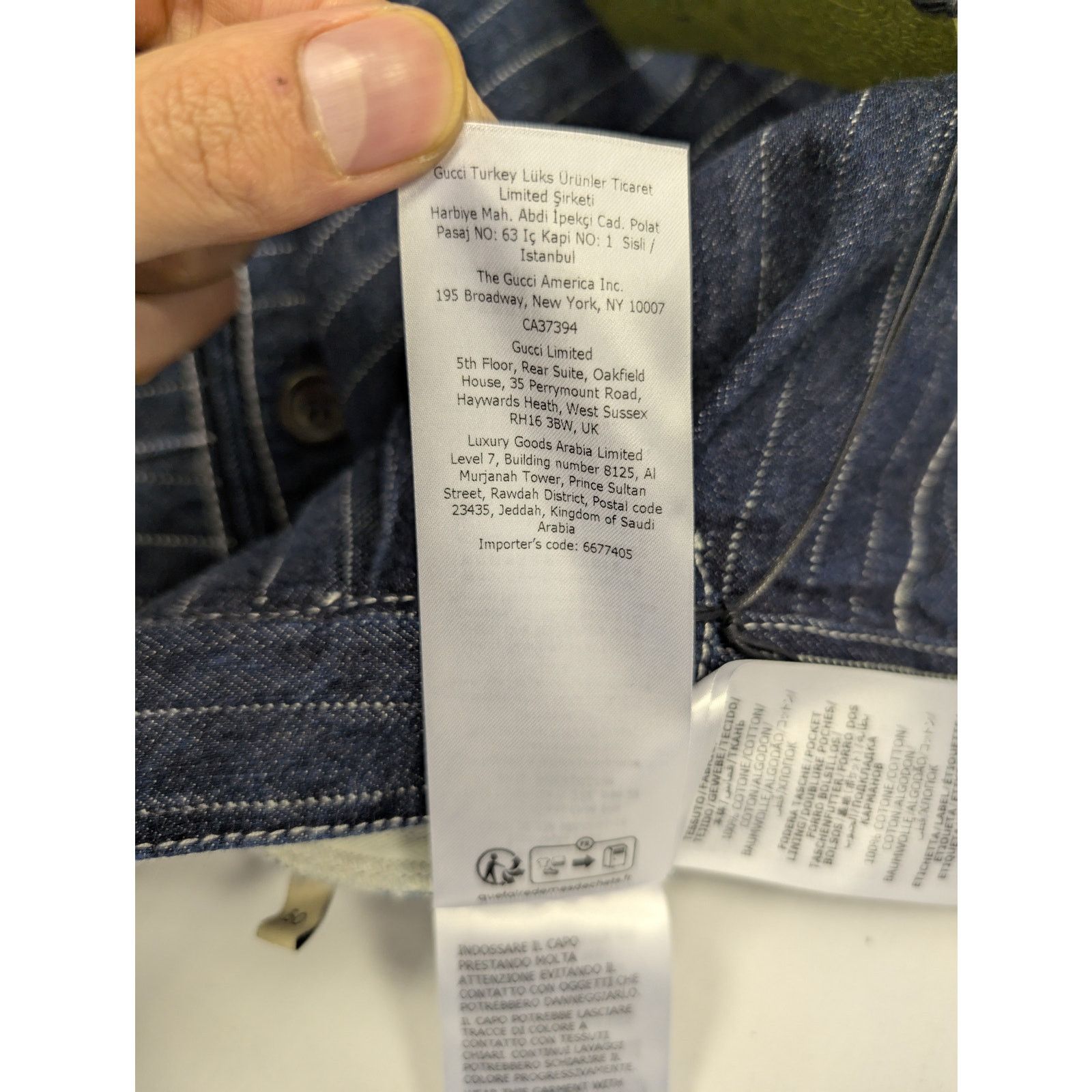 Gucci o1rshd1 Bermuda Eco Washed Striped Cotton Short in Dark Blue Size US 34 / EU 50 - 17 Thumbnail