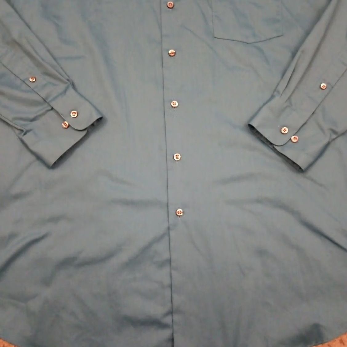 Van Heusen Van Heusen Shirt Mens 17.5 Blue Tall Lux Sateen Long Sleeve Button Size US XXL / EU 58 / 5 - 3 Thumbnail