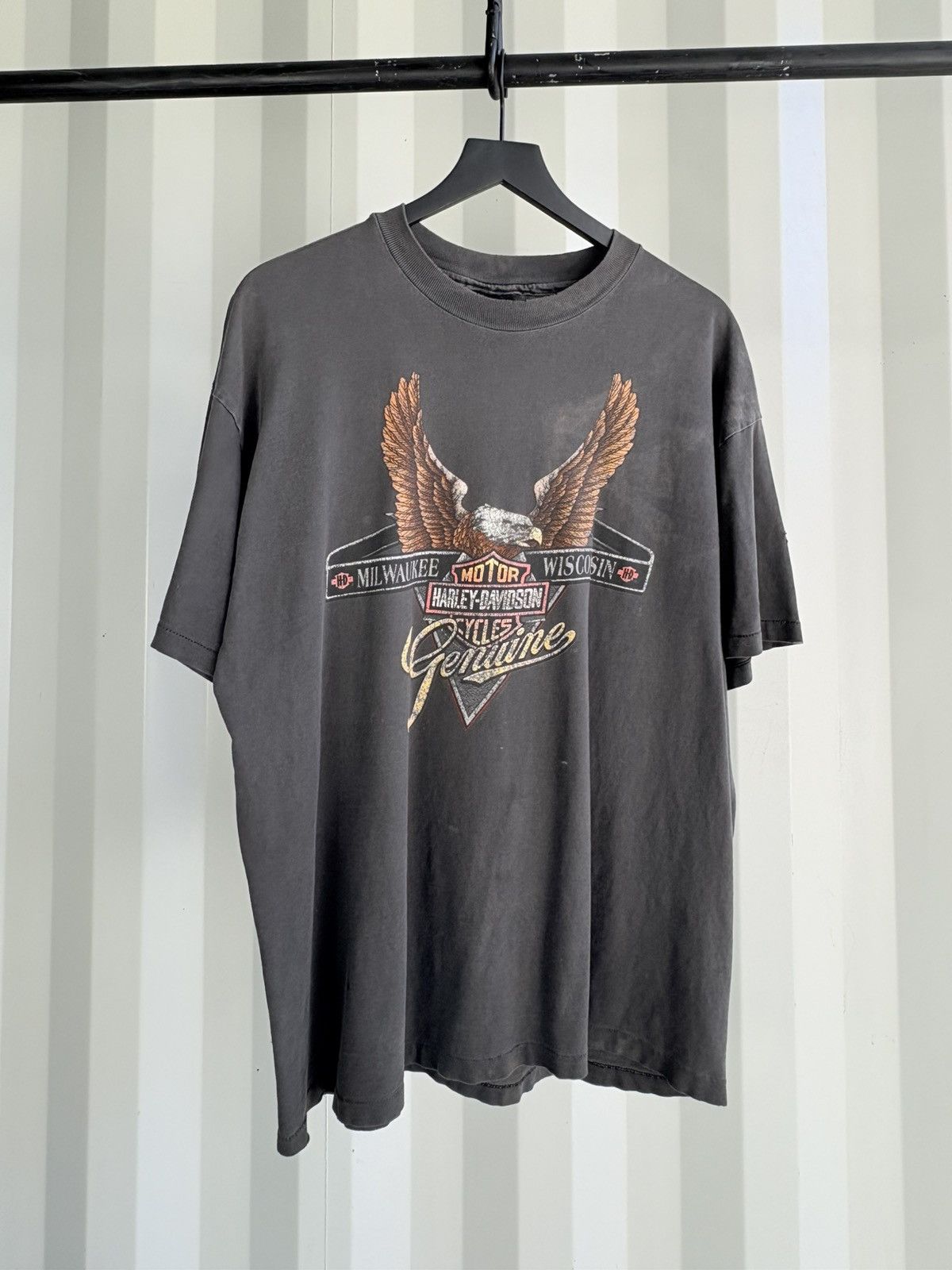 Harley Davidson Sun Faded Short Sleeve Shirt Thrashed Size US XL / EU 56 / 4 - 2 Thumbnail