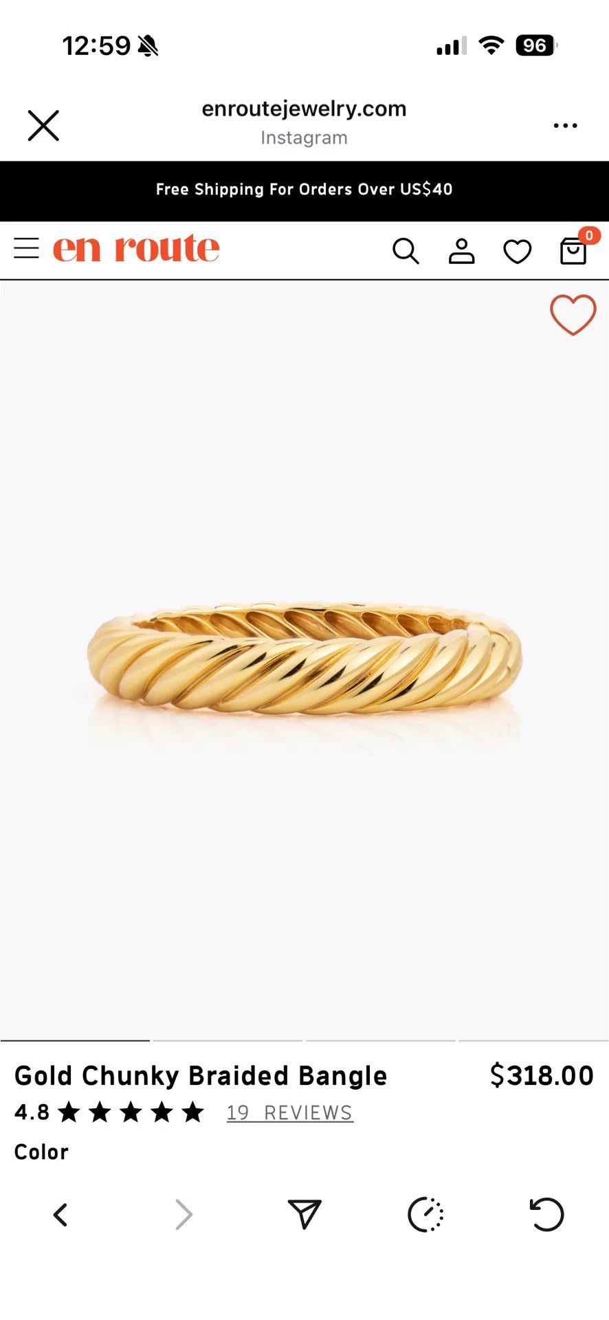 Other en route gold plated brass braided bangle Size ONE SIZE - 5 Thumbnail