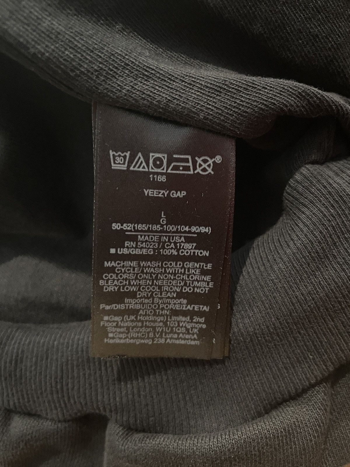 Balenciaga × Gap × Kanye West Washed Black YGEBB Dove Hoodie Size Large Size US L / EU 52-54 / 3 - 4 Thumbnail