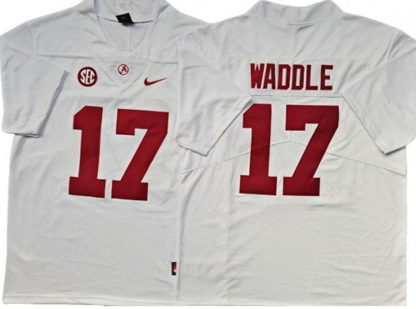 Other Alabama Crimson Tide 17 Jaylen Waddle White Football Jersey Size US M / EU 48-50 / 2 - 3 Thumbnail