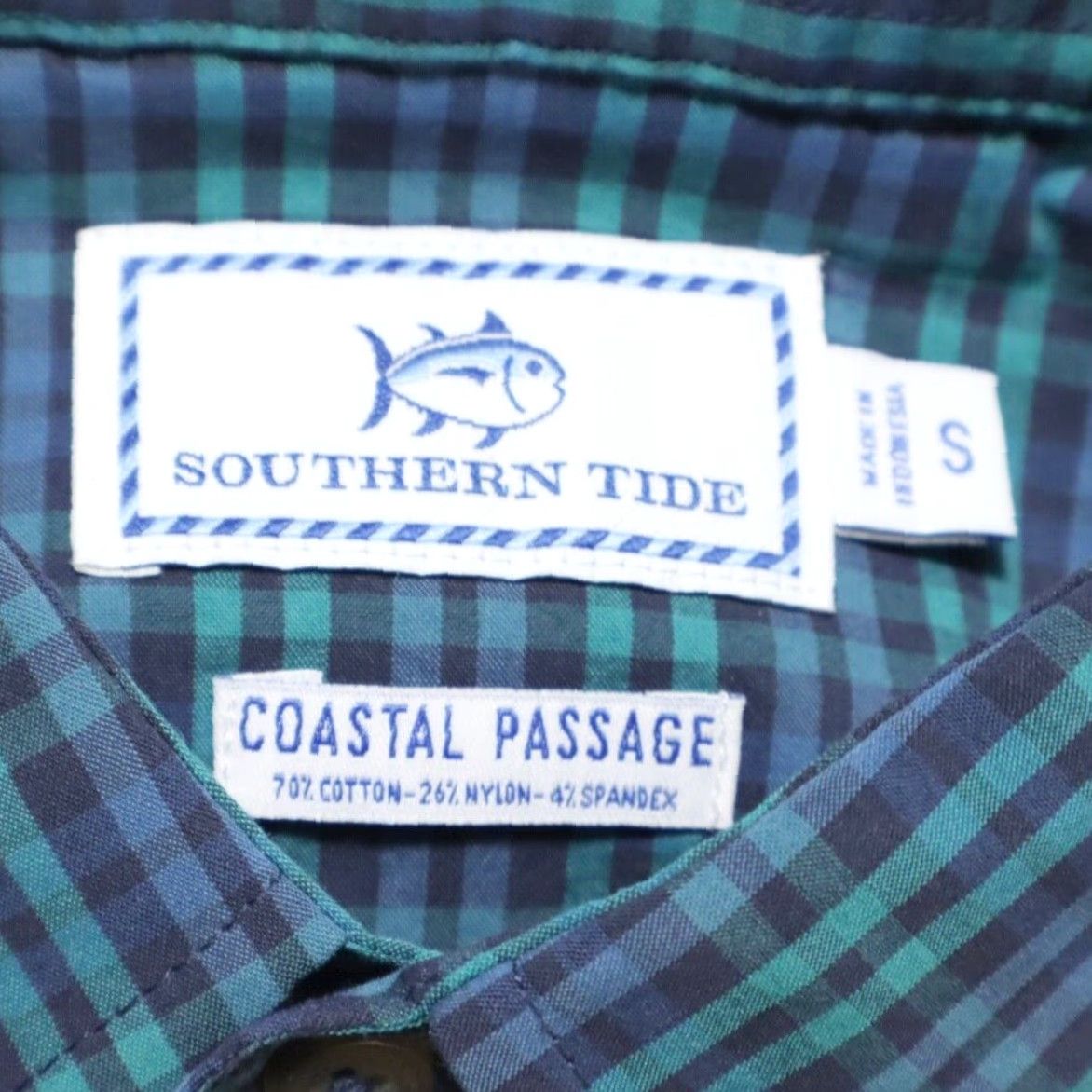 Southern Tide Southern Tide Shirt Deene Coastal Passage Stretch Navy Plaid Long Sleeve Button Down Mens S Size US S / EU 44-46 / 1 - 5 Thumbnail