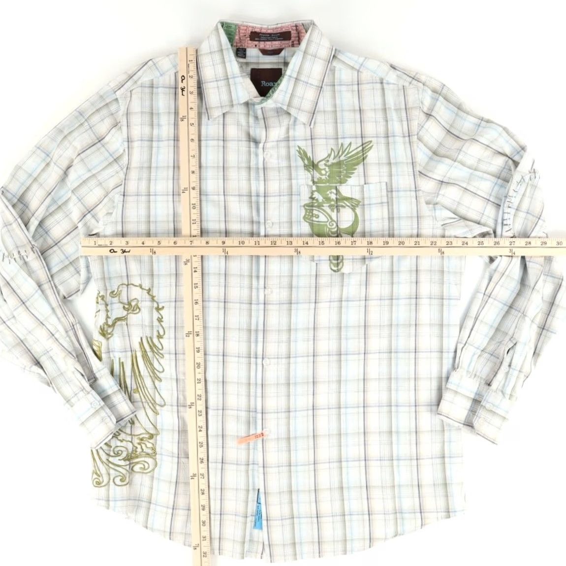 Roar Roar Shirt Plaid Long Sleeve Button Up White 2XL Men Size US XXL / EU 58 / 5 - 3 Thumbnail