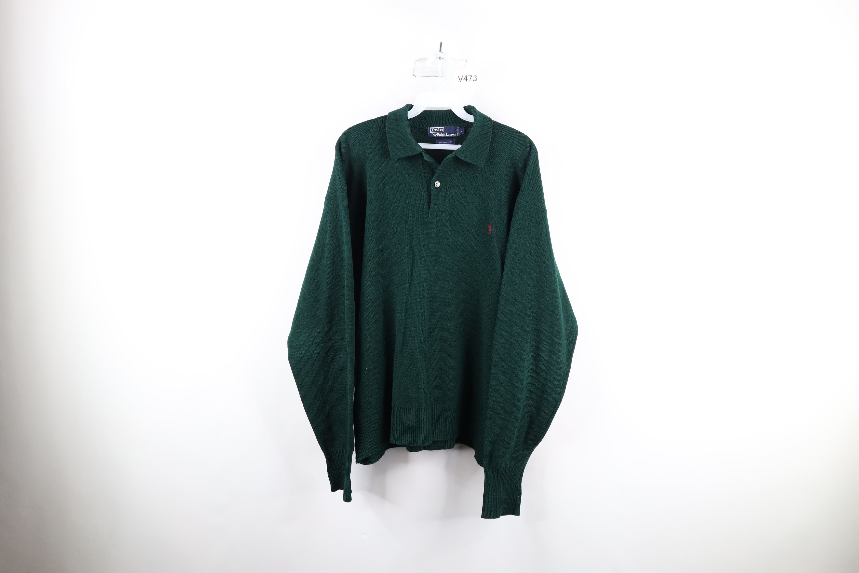 Polo Ralph Lauren Vintage 90s Ralph Lauren Knit Collared Sweater Green Size US XL / EU 56 / 4 - 1 Thumbnail