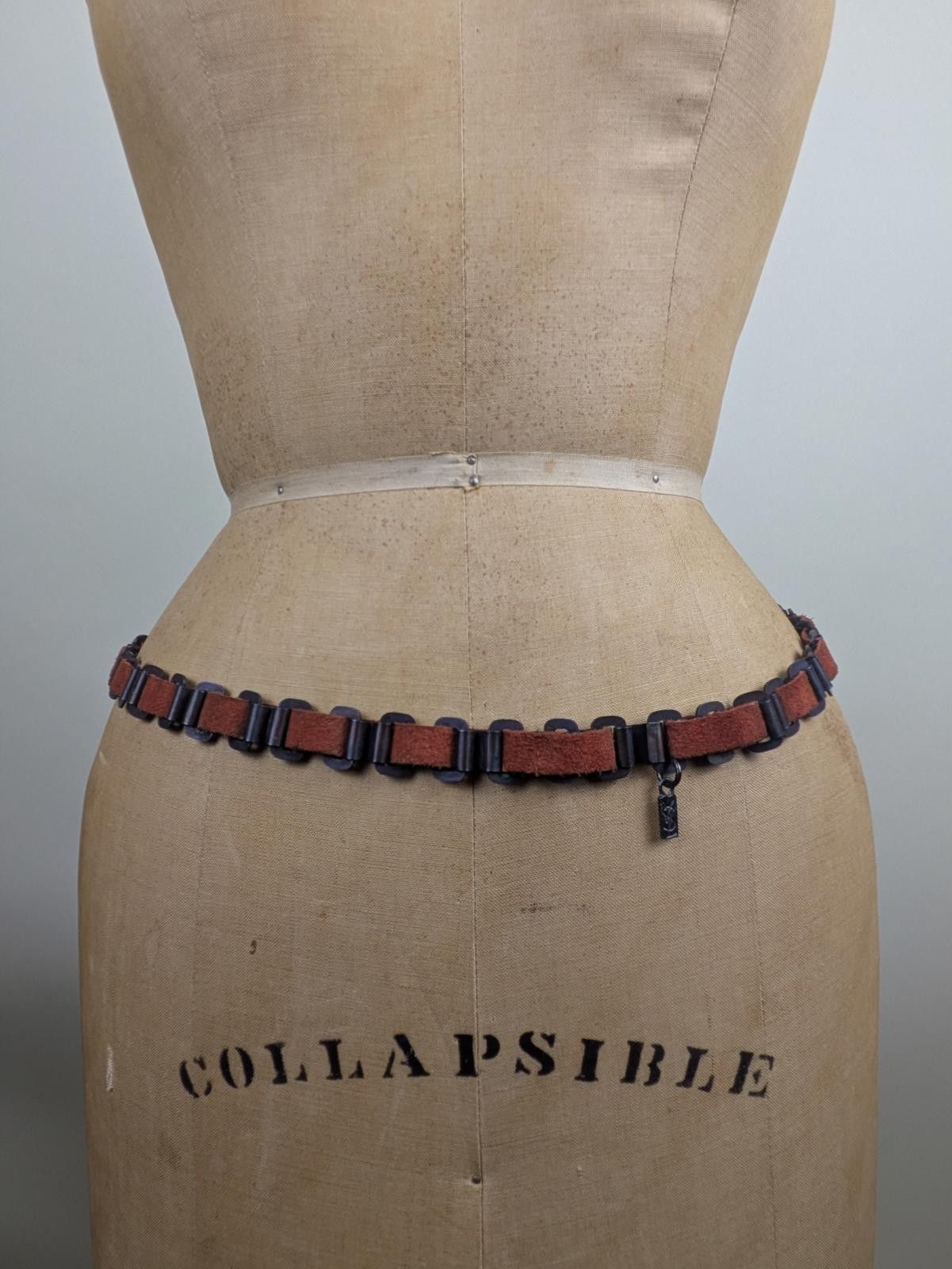 Yves Saint Laurent 1970's YSL yves saint laurent suede metal belt Size ONE SIZE - 1 Thumbnail