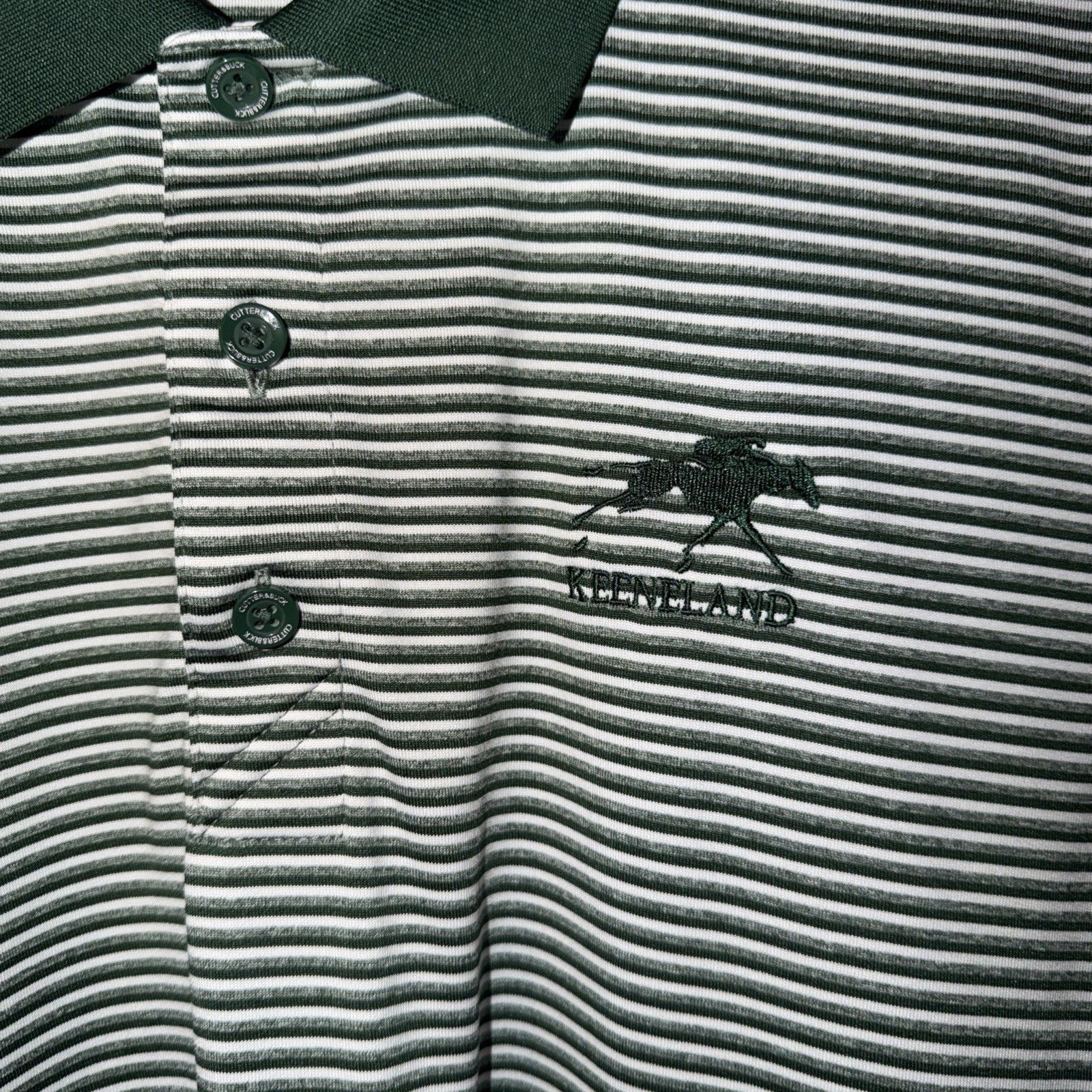Cutter & Buck Keeneland Polo Shirt Green Striped Small Cutter Buck Size US S / EU 44-46 / 1 - 3 Thumbnail