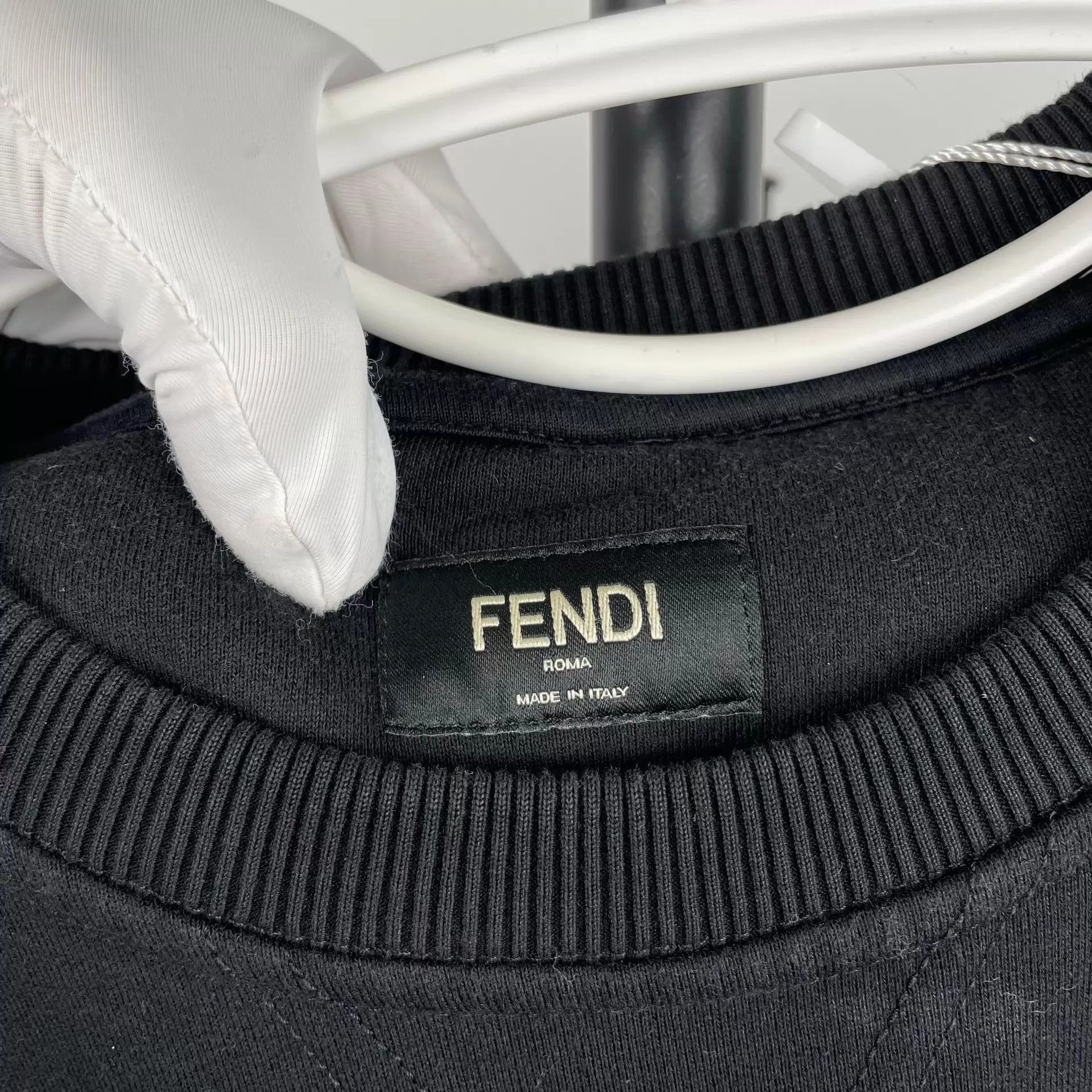 Fendi FENDI Chest Logo Black L Cotton Sweatshirt Size US L / EU 52-54 / 3 - 4 Thumbnail