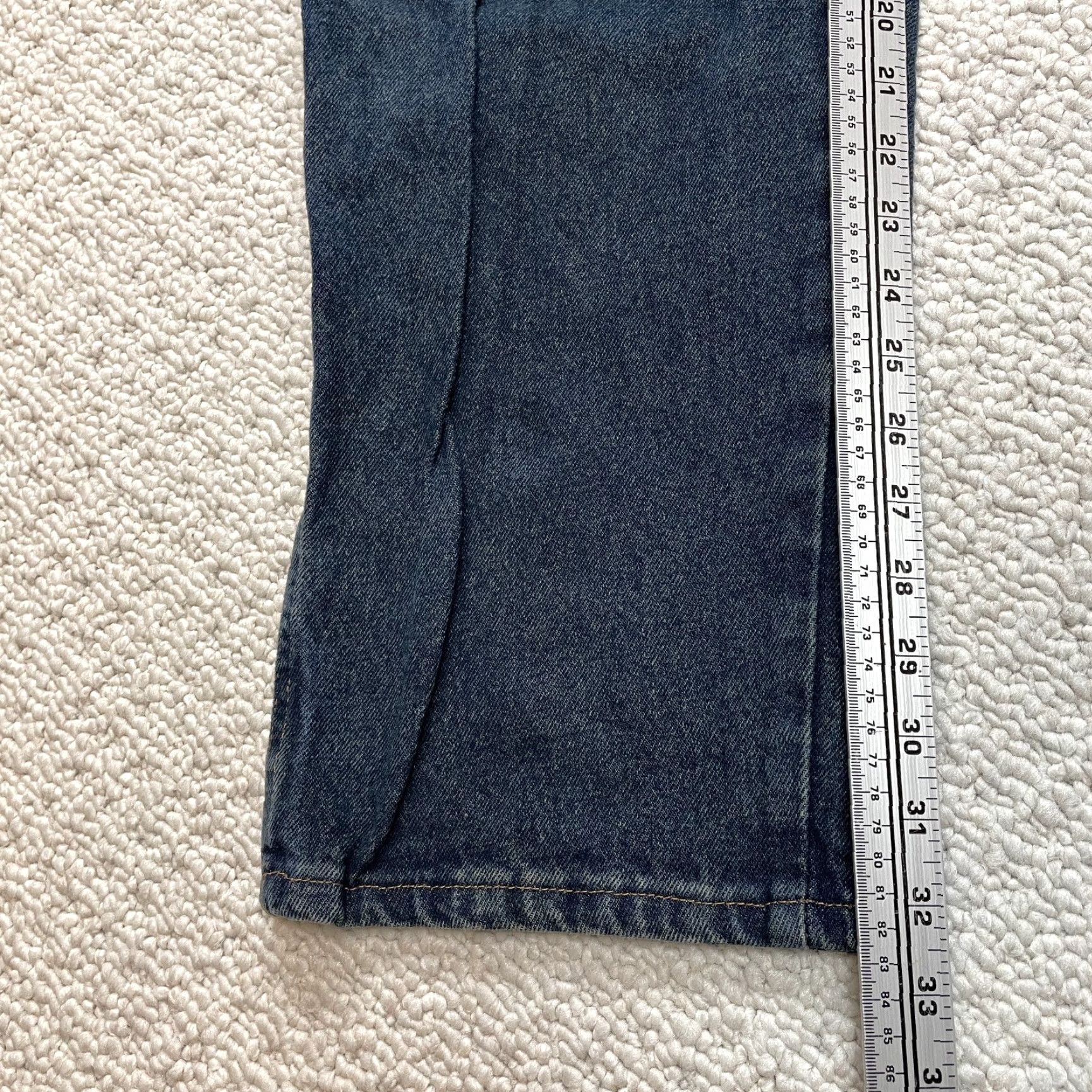 Denime Rustler Jeans Mens 44 x 32 Blue Dark Denim Straight Leg Relaxed Regular Waist 44 In 5-Pocket Design Zip Closure Cotton Vintage No Size US 44 / EU 60 - 3 Thumbnail
