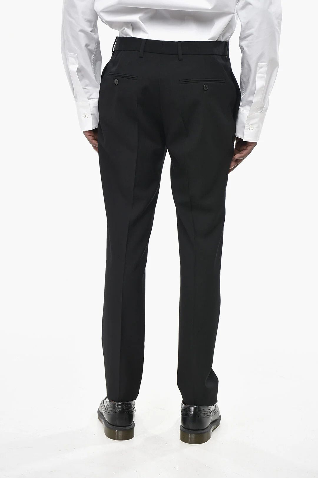 Saint Laurent Paris og1mm0426 Solid-Color Wool Pant in Black Size US 34 / EU 50 - 2 Thumbnail
